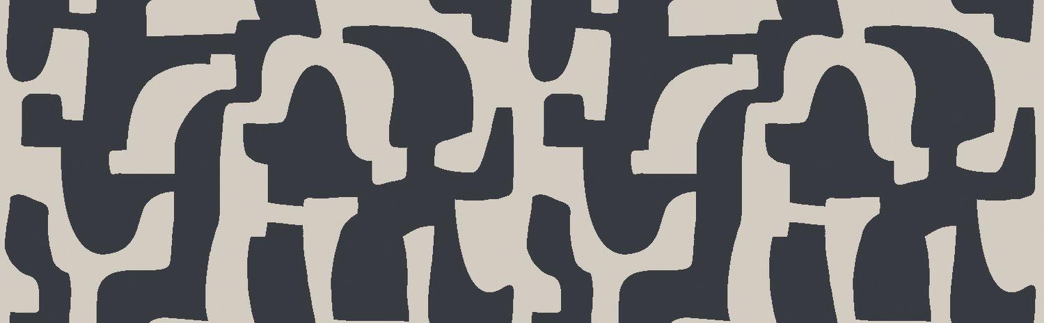 Textile wallpaper with abstract pattern MONODIE - ANTHRACITE CRAIE anthracite with cream