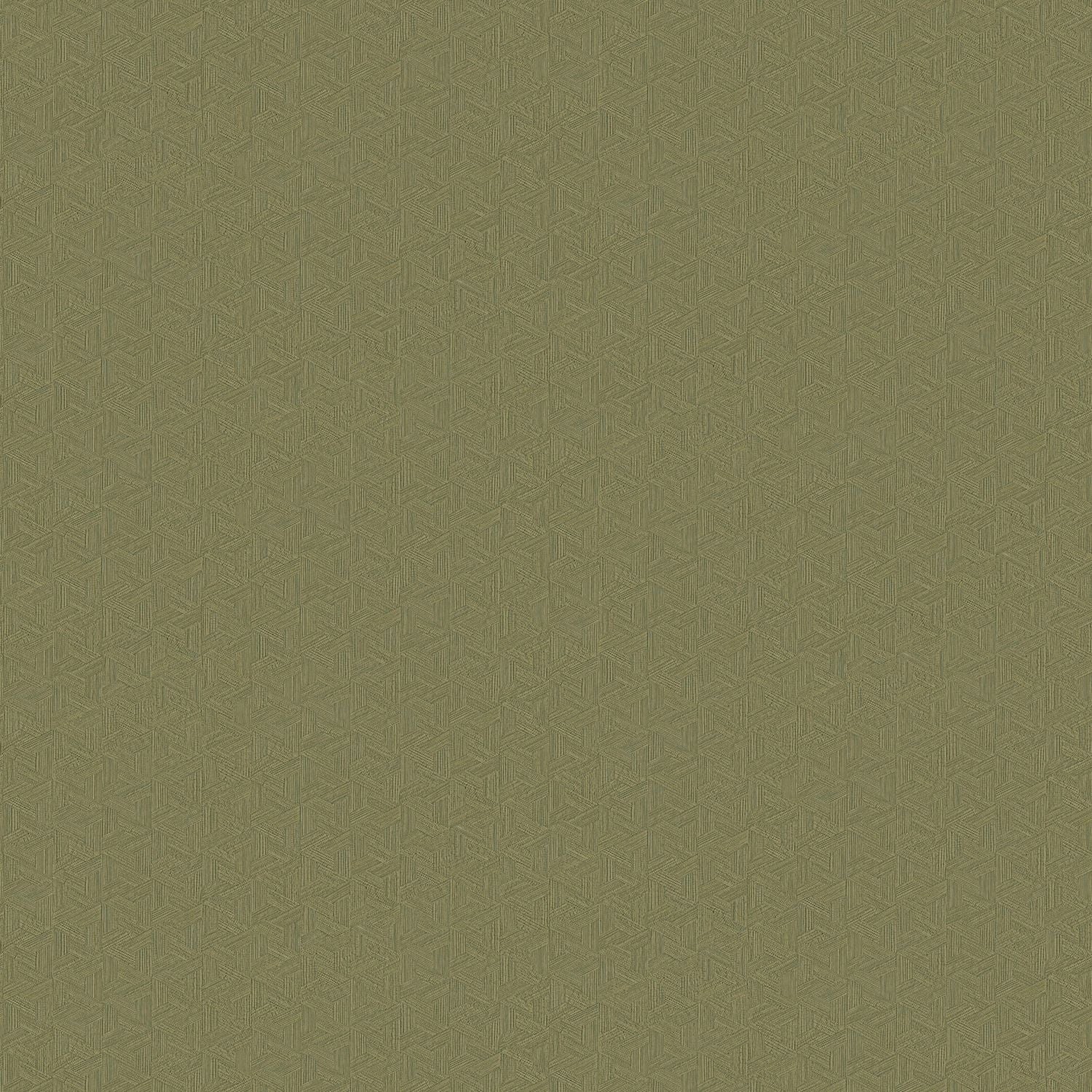 Geometric Structural Wallpaper Inspired by Banana Leaves LINDU - DARK GREEN KAKI