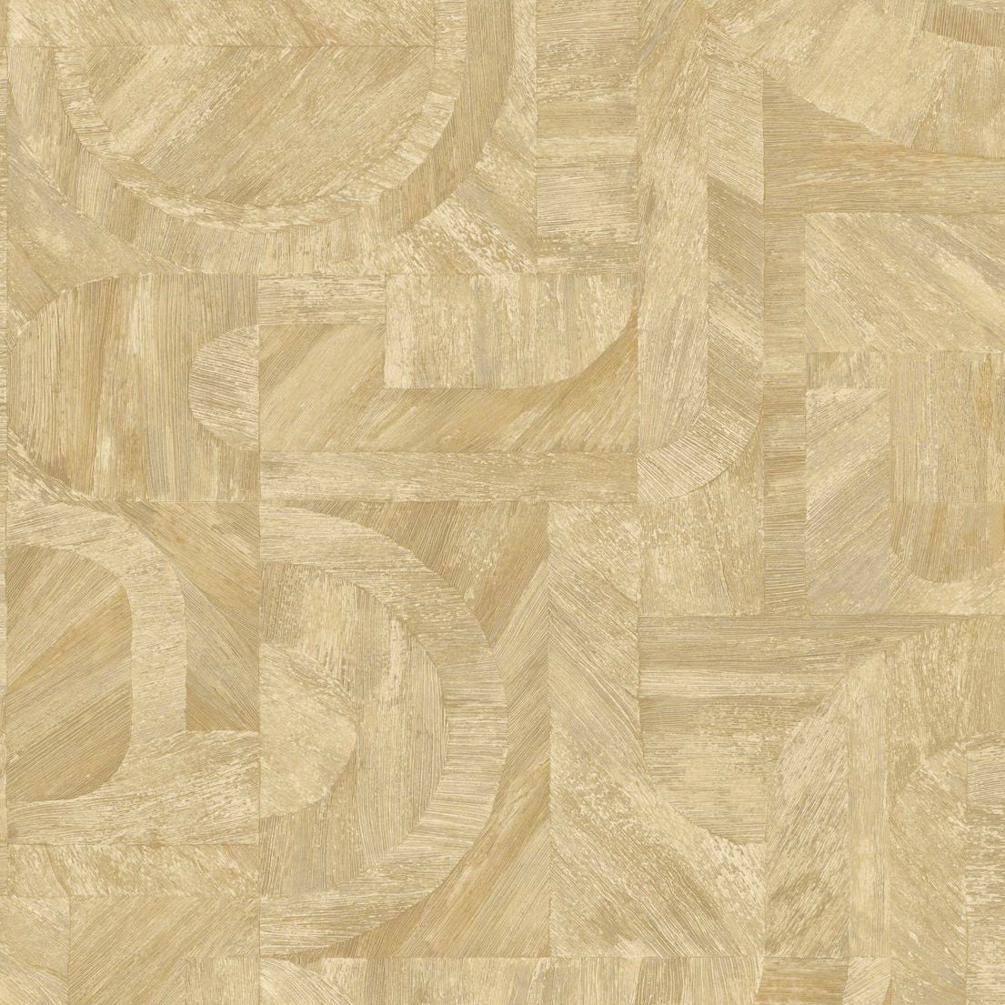 Tapete mit einem von der Intarsientechnik inspirierten Muster INTARSIA - PAILLE goldbeige