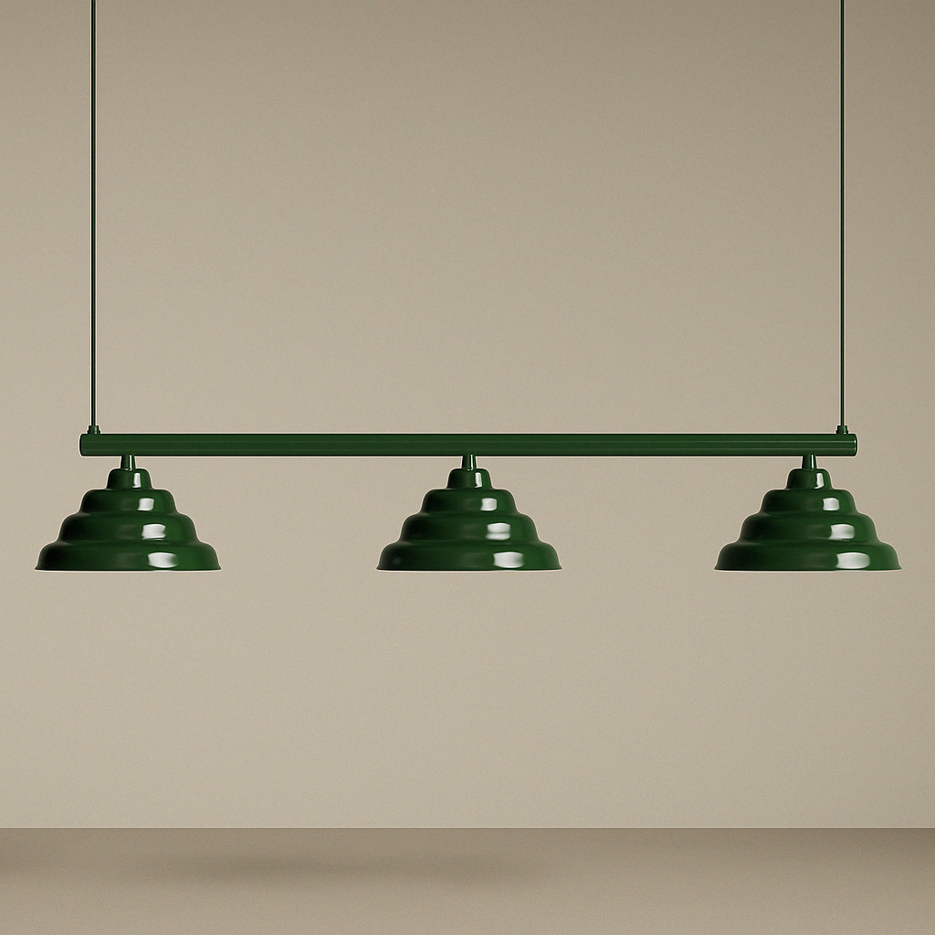 Hanging lamp wave green trio