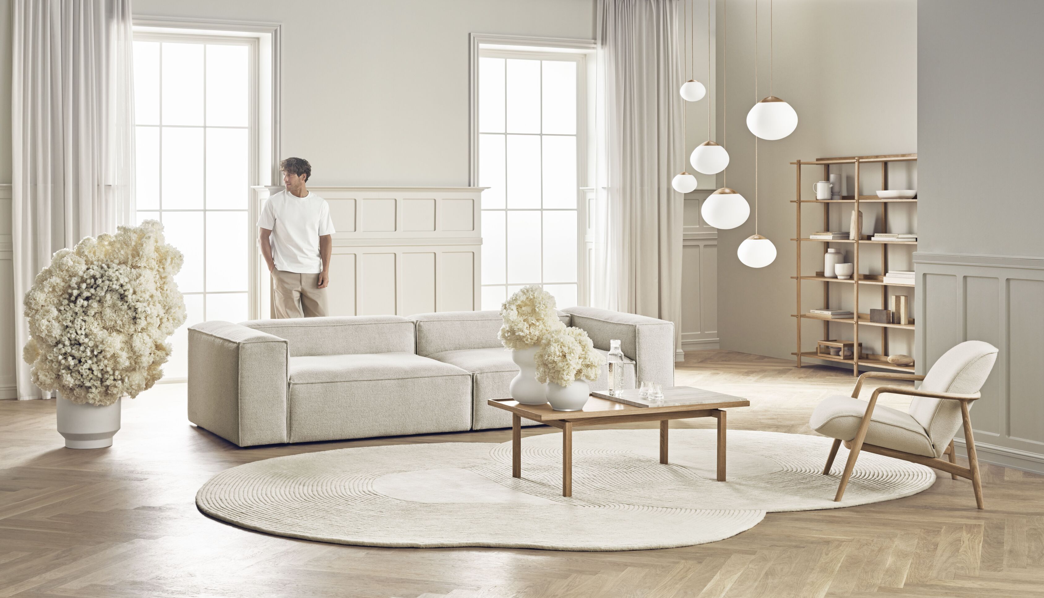 Zen Shaped beige rug