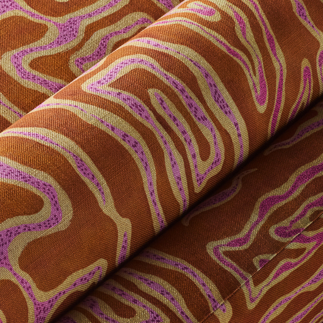 Orange Daybed with Pink-Beige Pattern