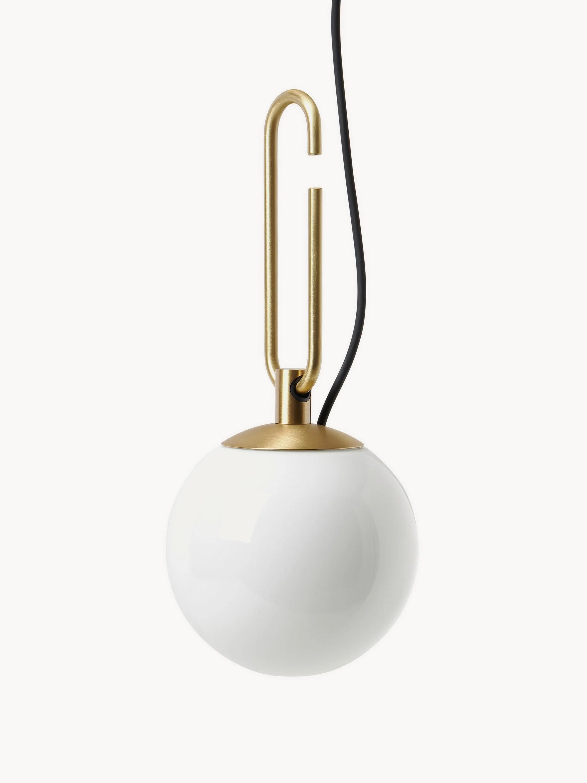 NH1217 Brass Table Lamp with White Glass