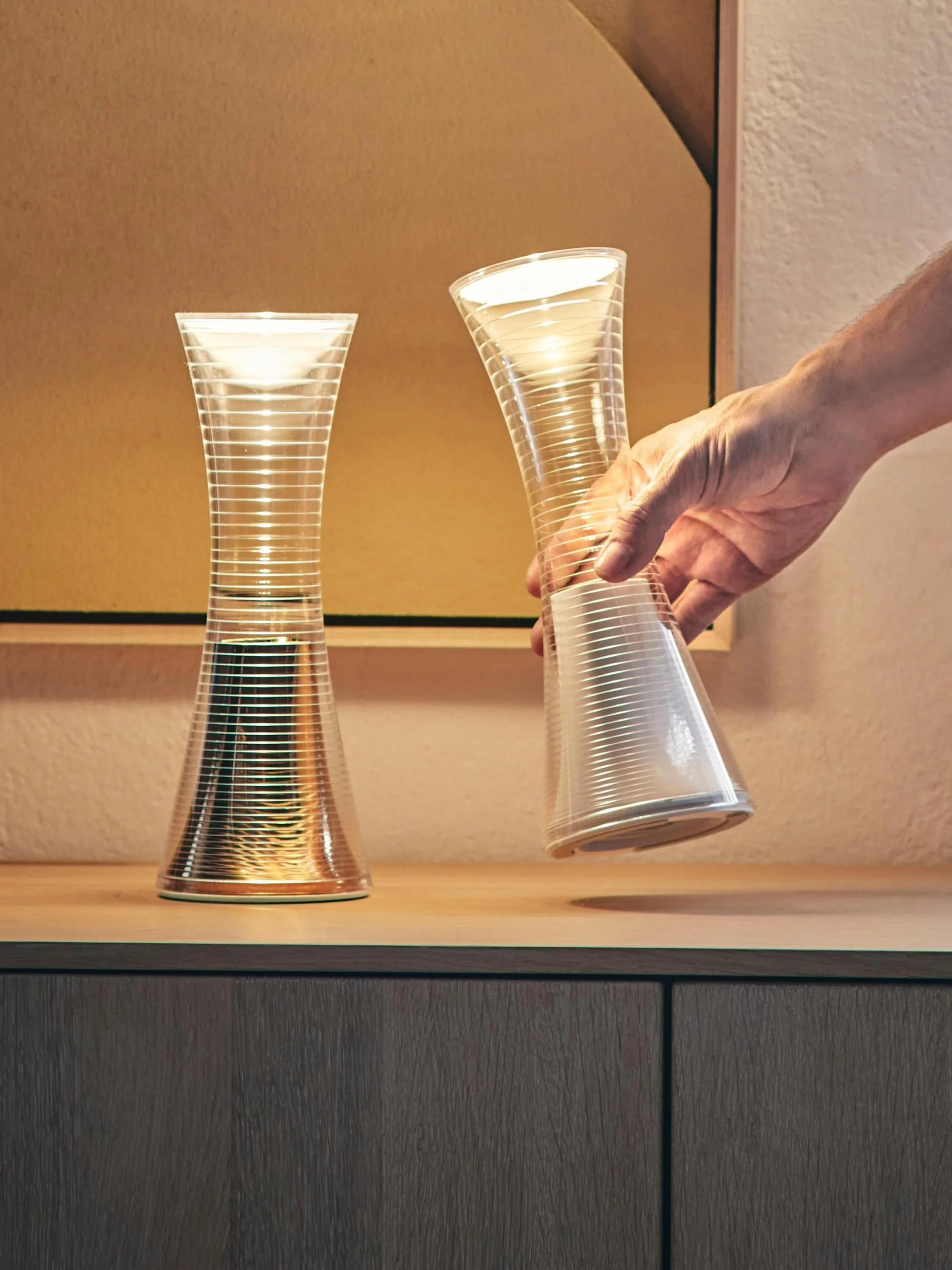 Portable Lamp COME TOGETHER transparent with white