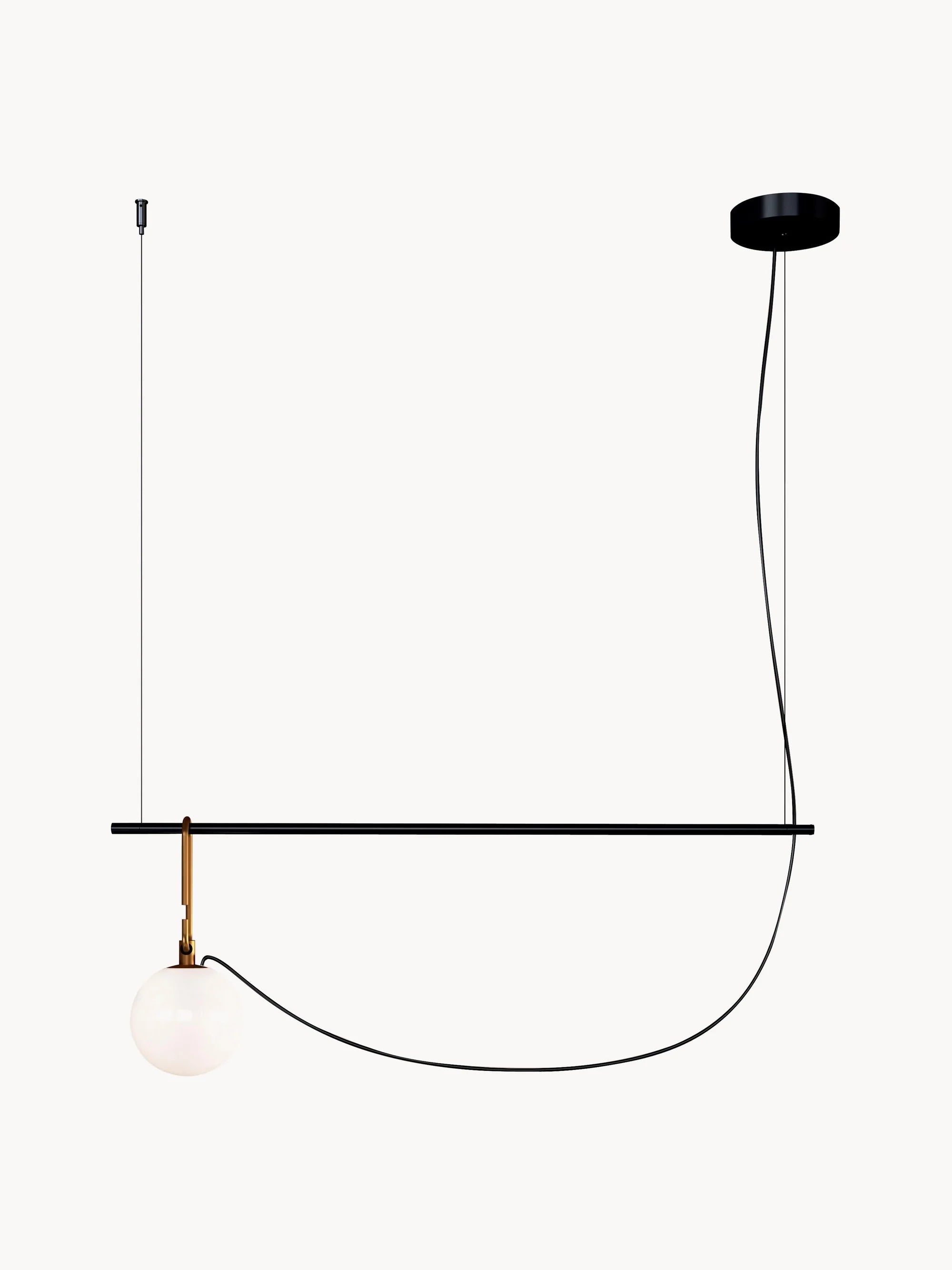 NH S2 Pendant Lamp Black with Brass and White