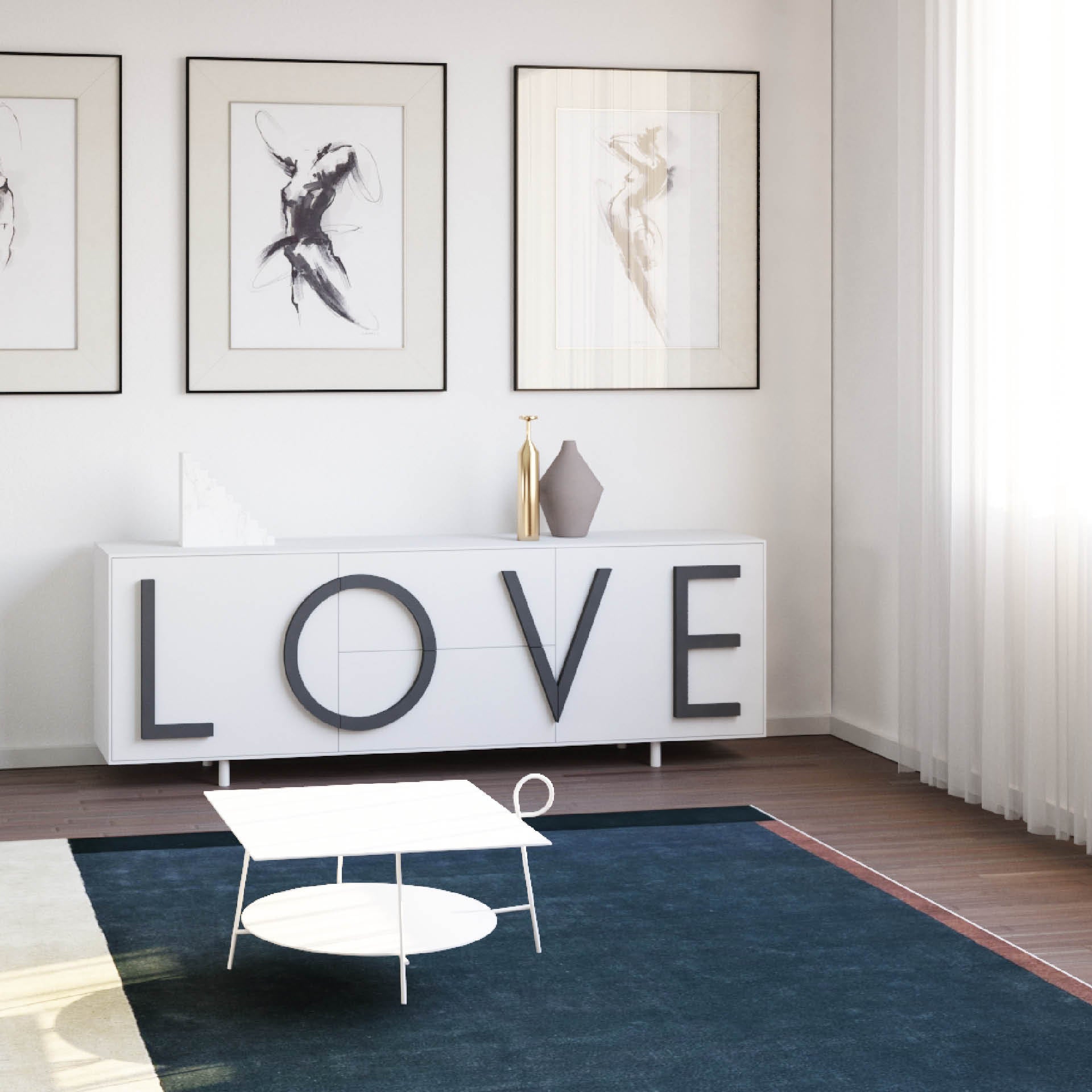 Red love chest of drawers