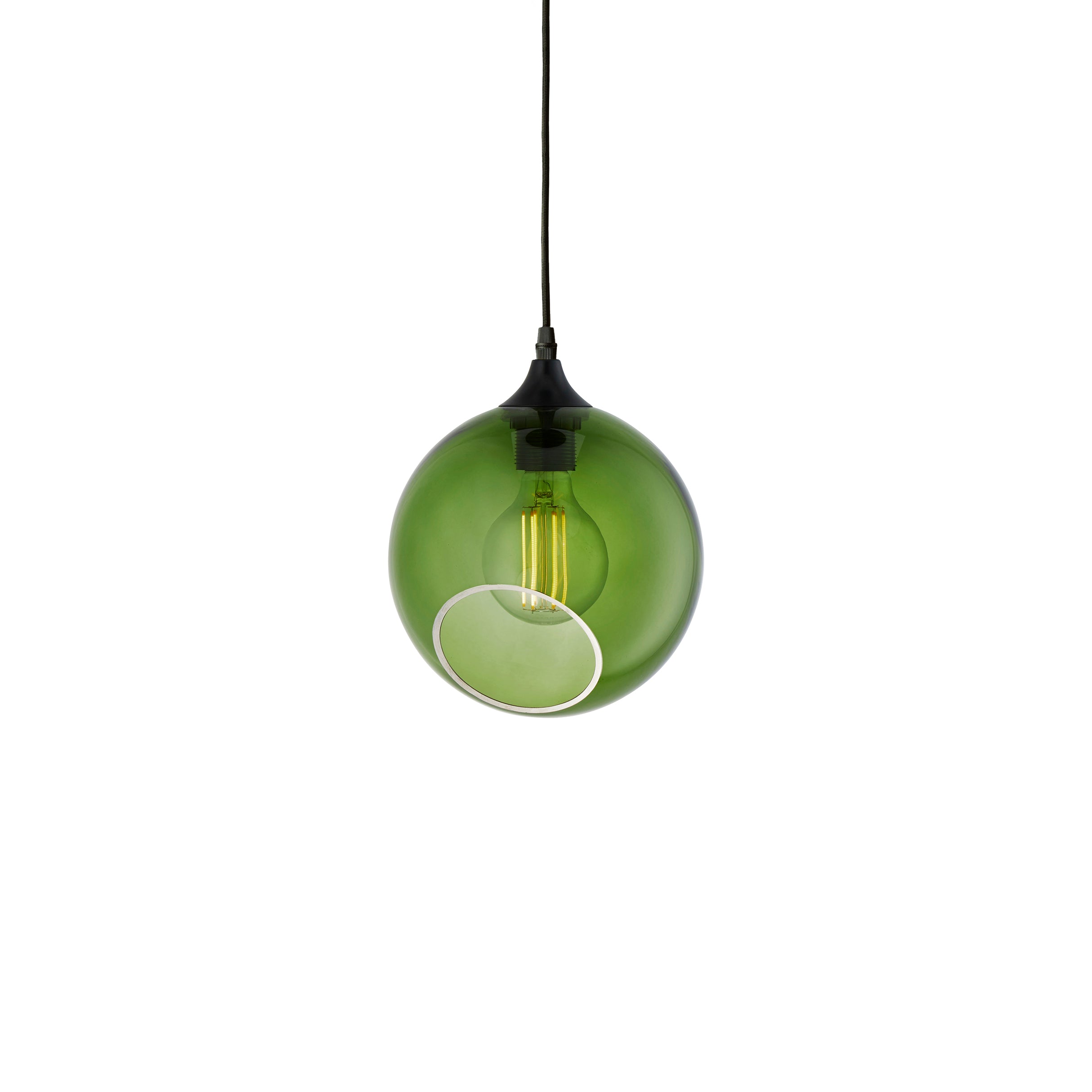 Pendant lamp BALLROOM dark green with black finish [Amelia]