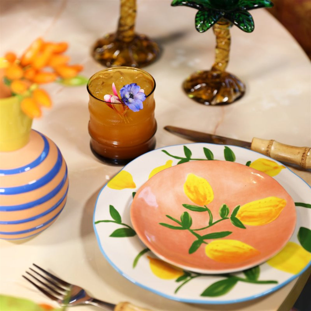 LEMON TWIG Colorful Stoneware Plate Set