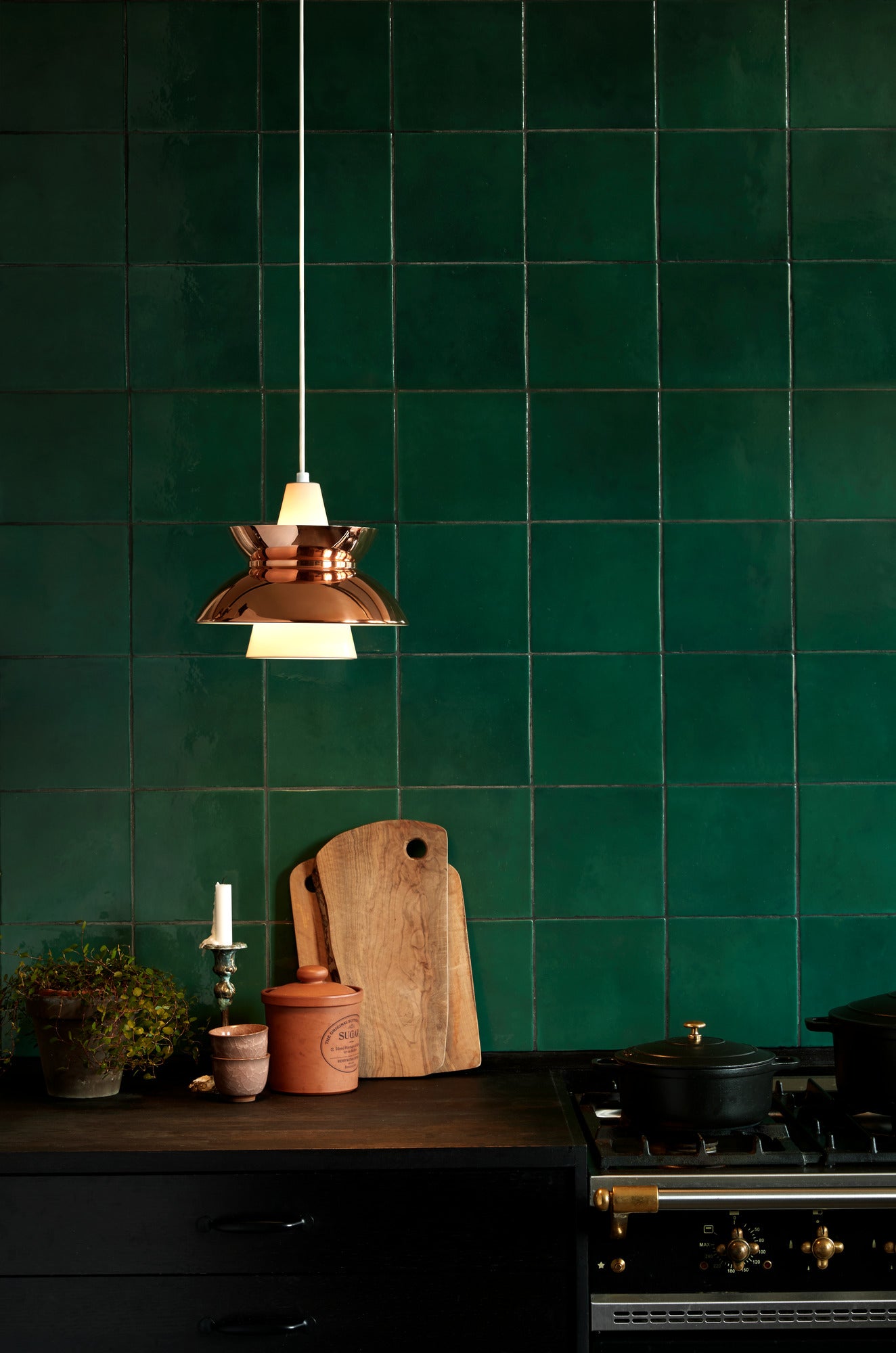 DOO-WOP pendant lamp white with copper finish