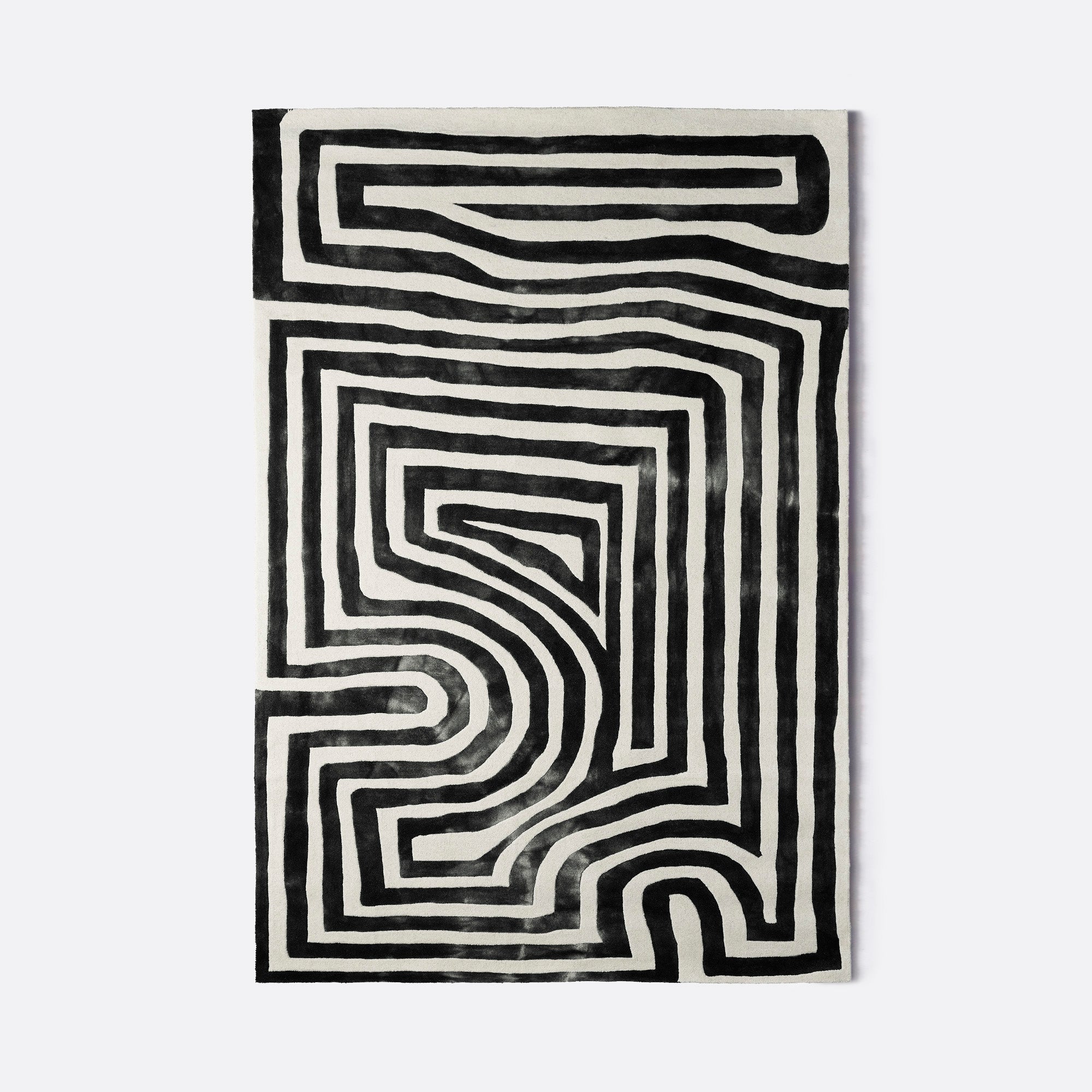 Teppich PSYCHEDELIC LABIRYNTH schwarz-weiß