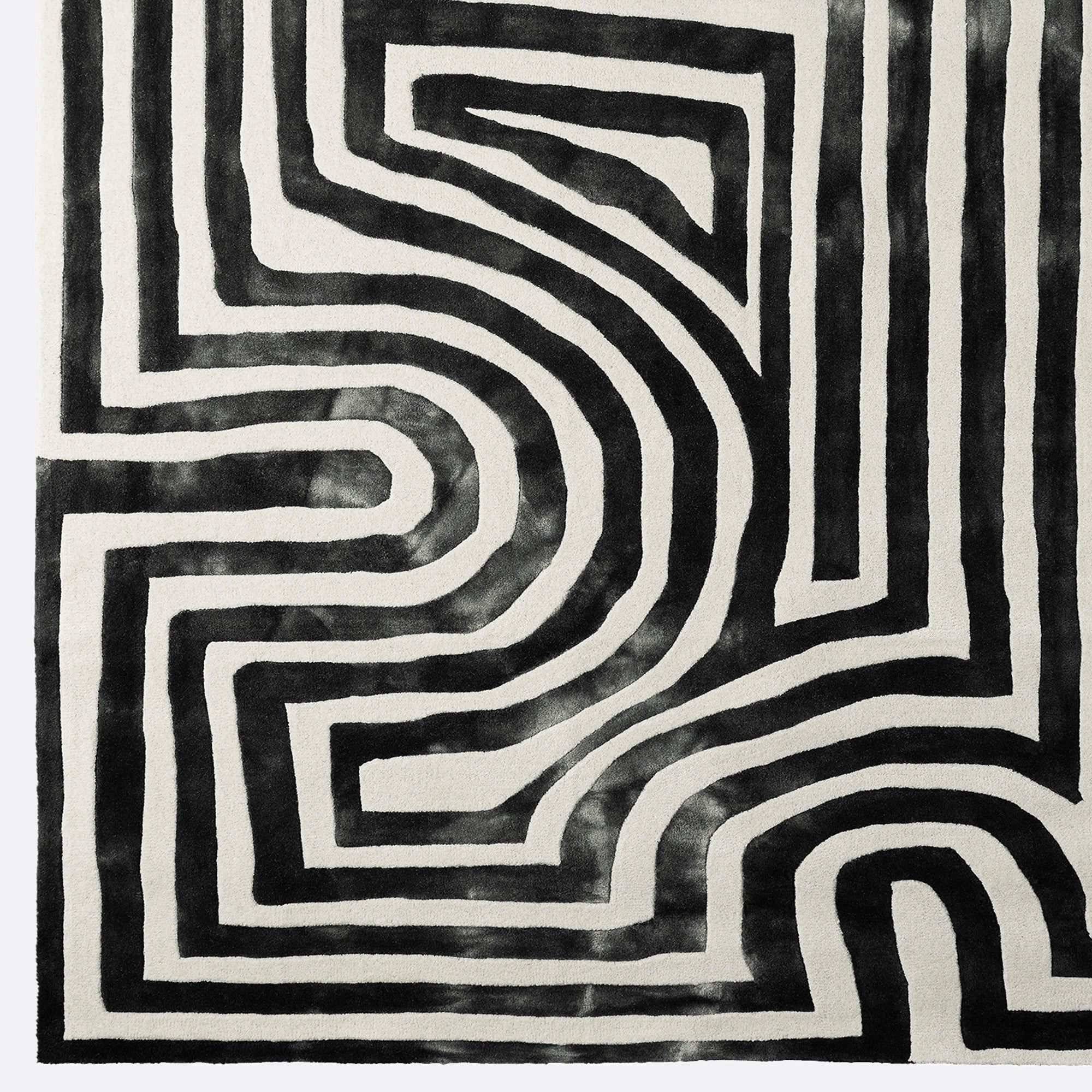 Teppich PSYCHEDELIC LABIRYNTH schwarz-weiß