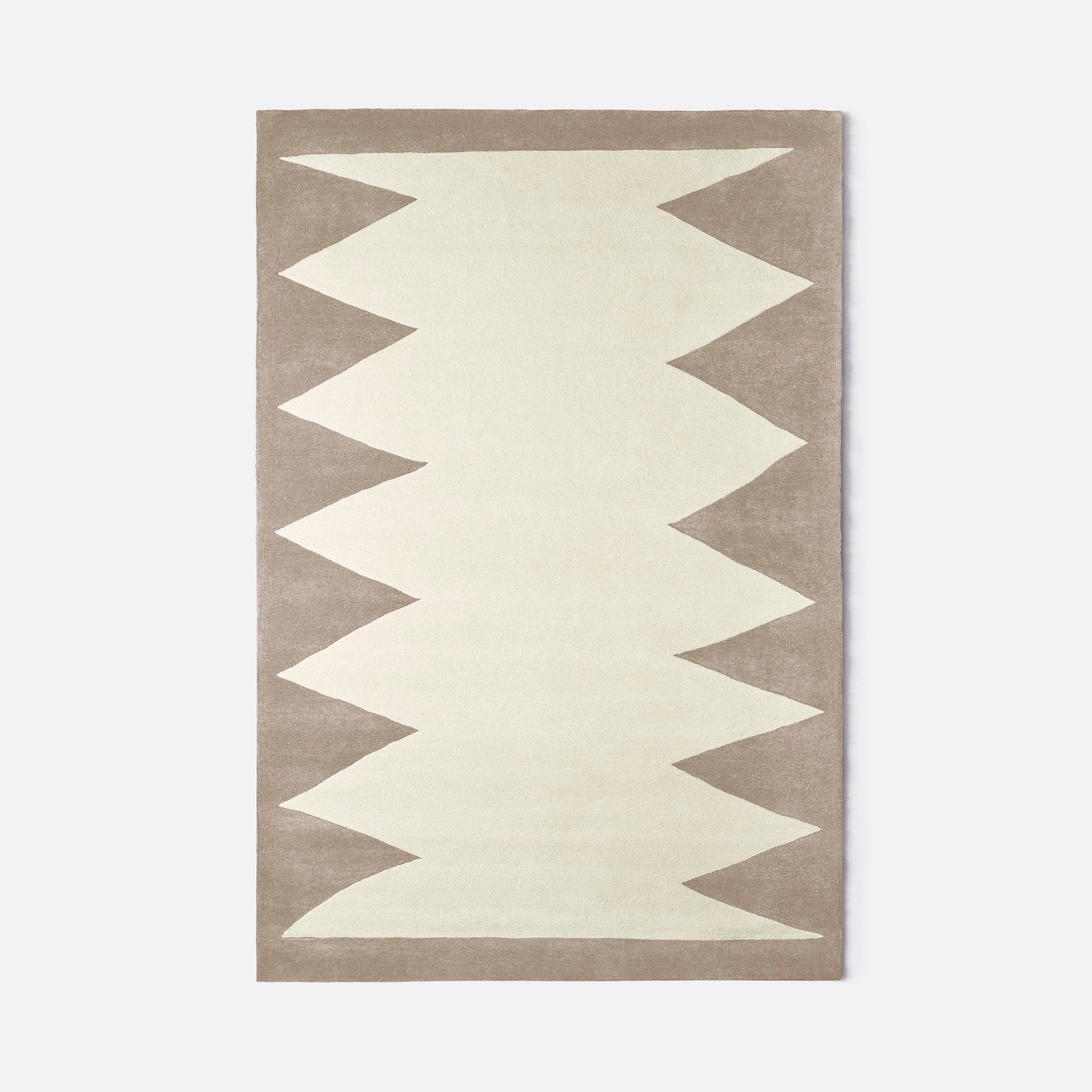 ZIG ZAG Teppich in Beige mit Creme