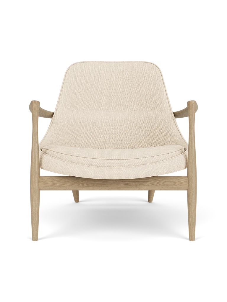 Sessel ELIZABETH cremefarben mit Eichenbasis
