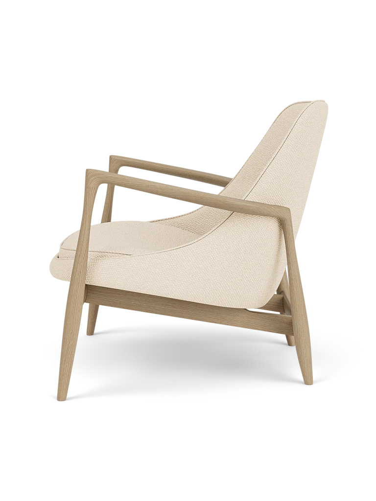 Sessel ELIZABETH cremefarben mit Eichenbasis