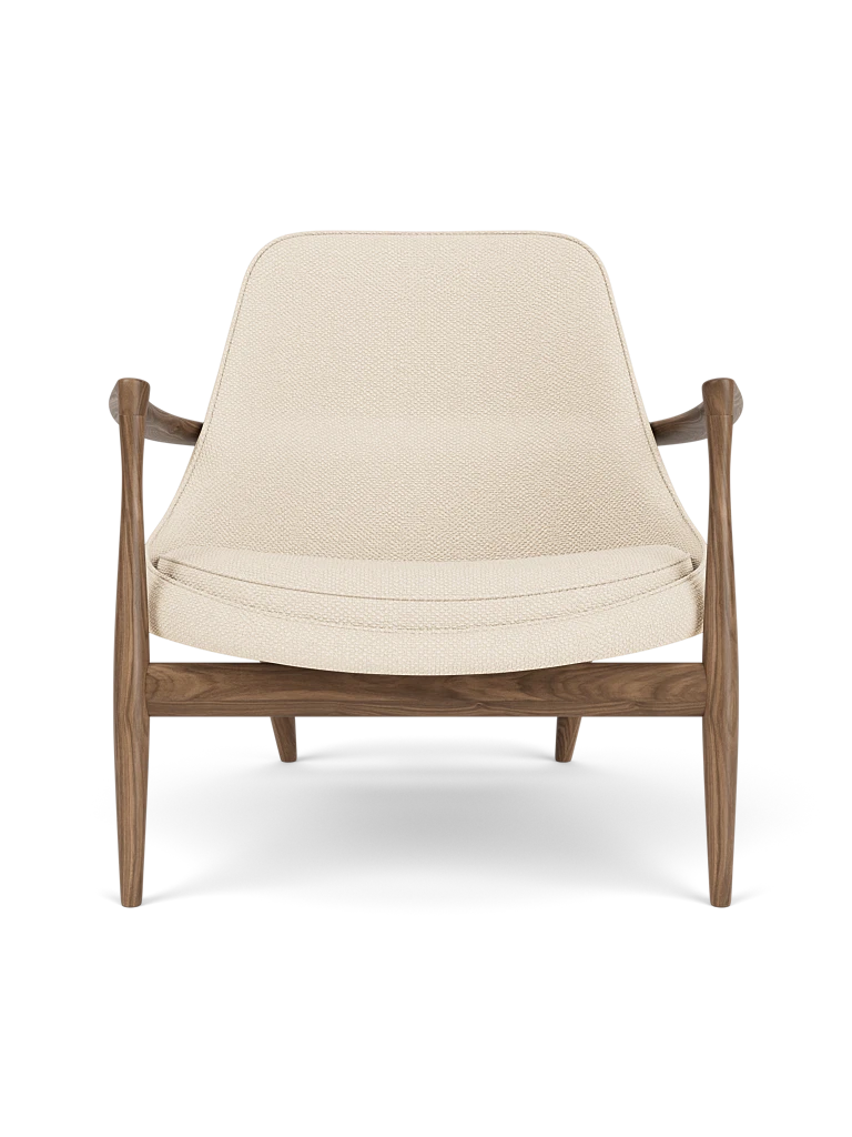 Sessel ELIZABETH creme mit Nussbaumfuß