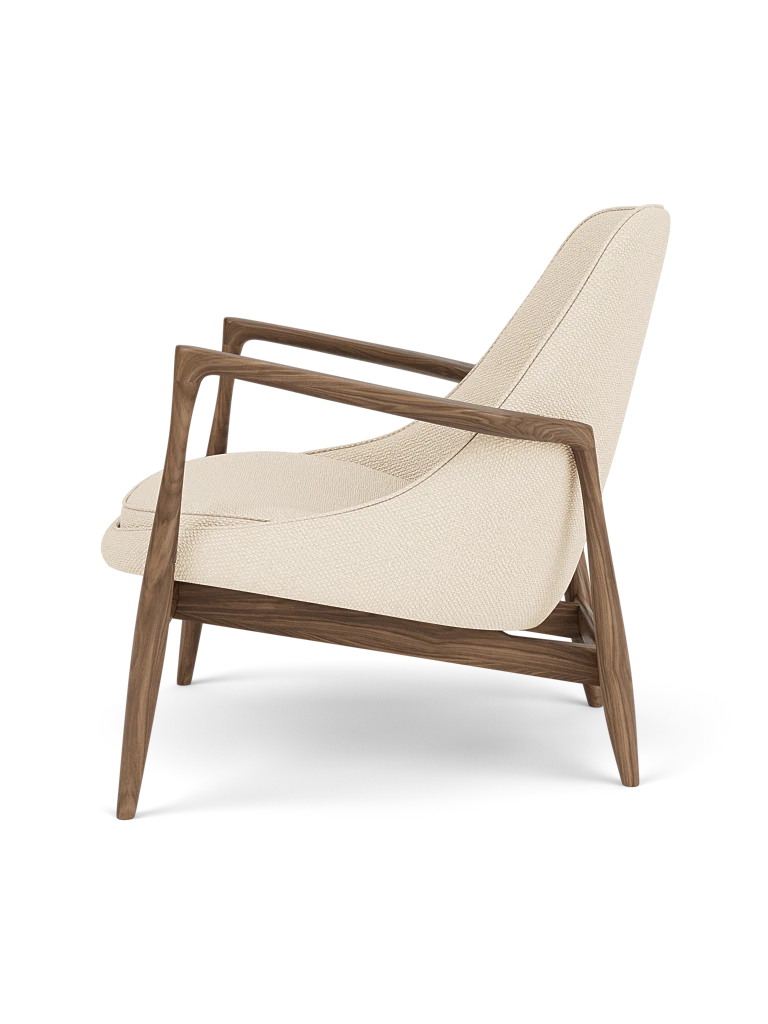 Sessel ELIZABETH creme mit Nussbaumfuß