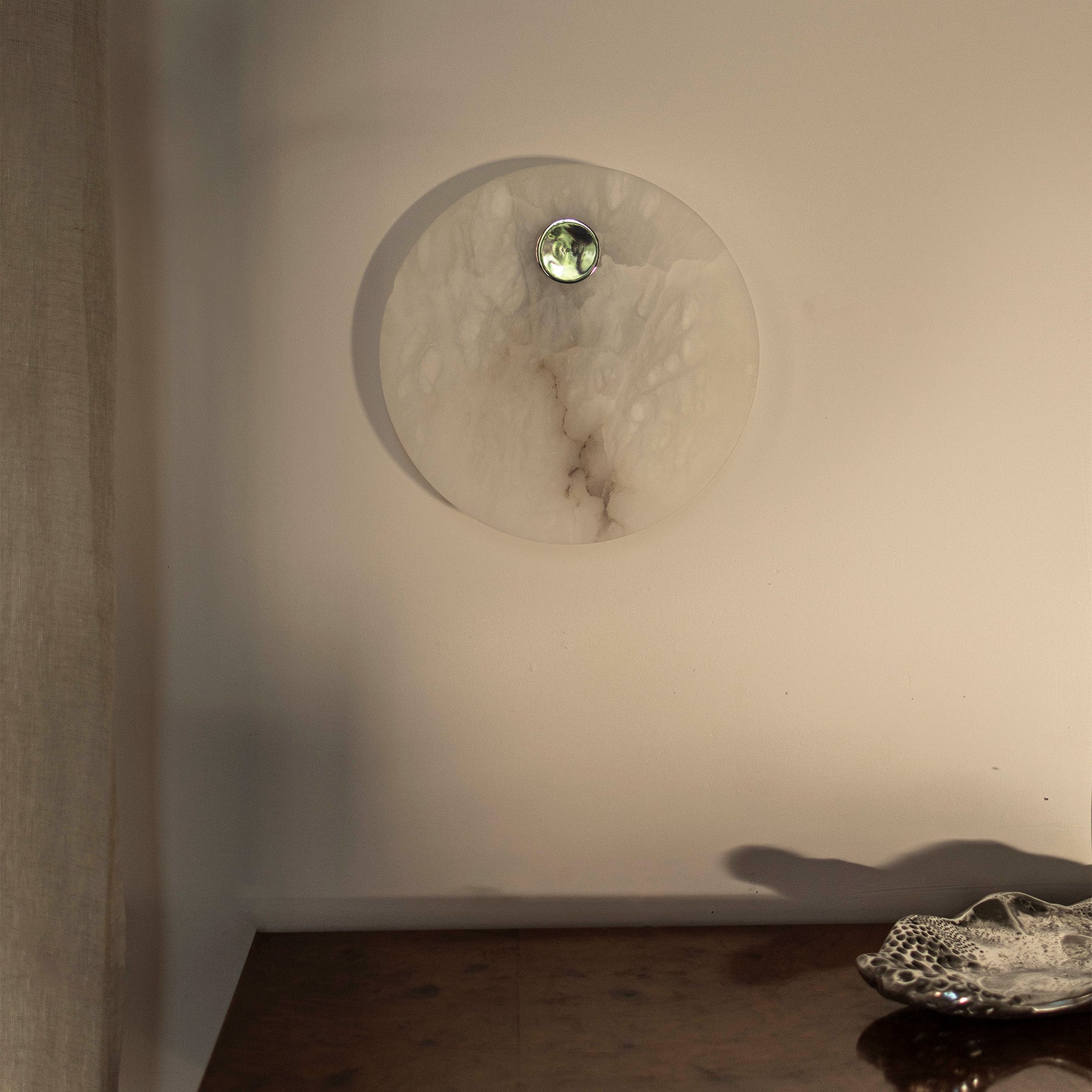 Alabaster wall lamp EOS nickel [Julia]