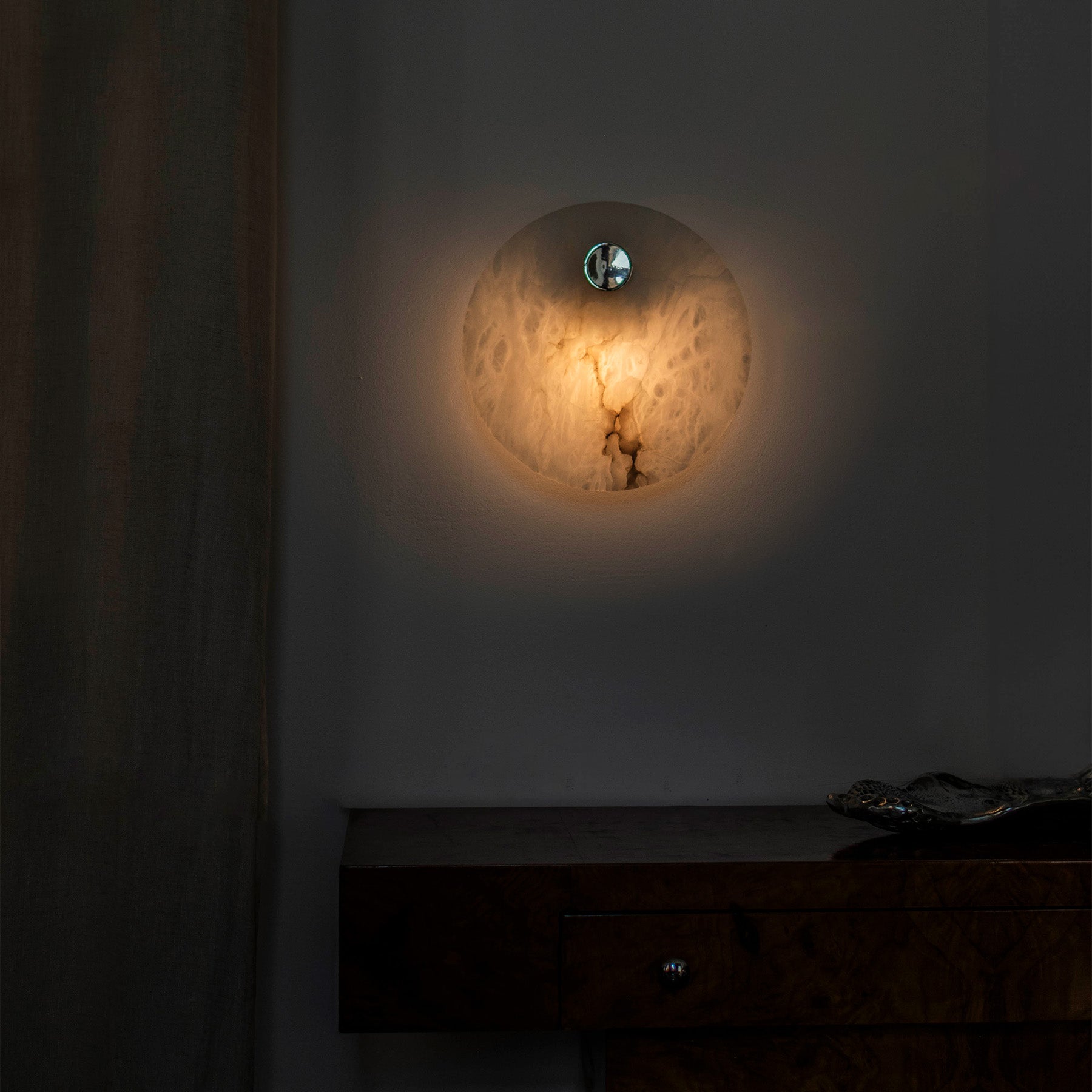 Alabaster wall lamp EOS nickel [Julia]