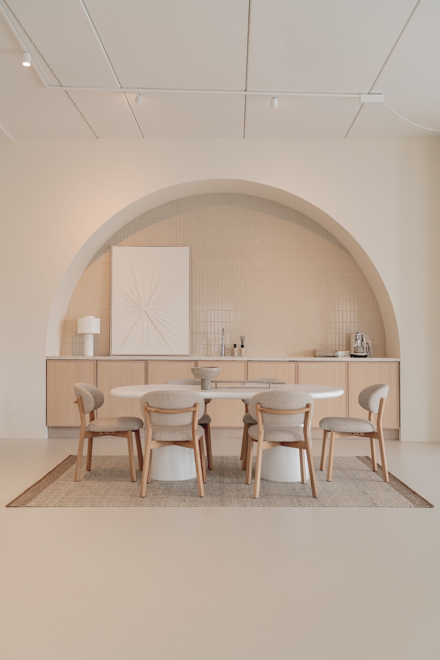 MIKKY taupe chair with oak base