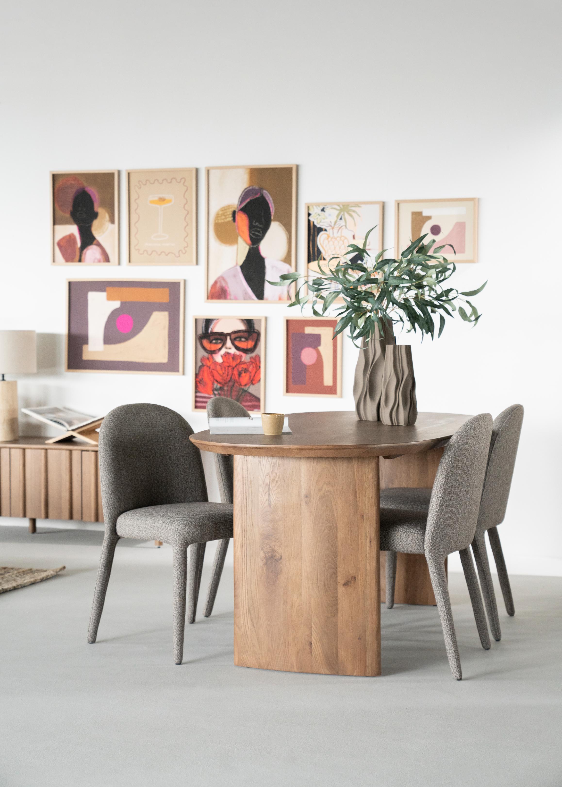 Oval table DEX dark oak wood