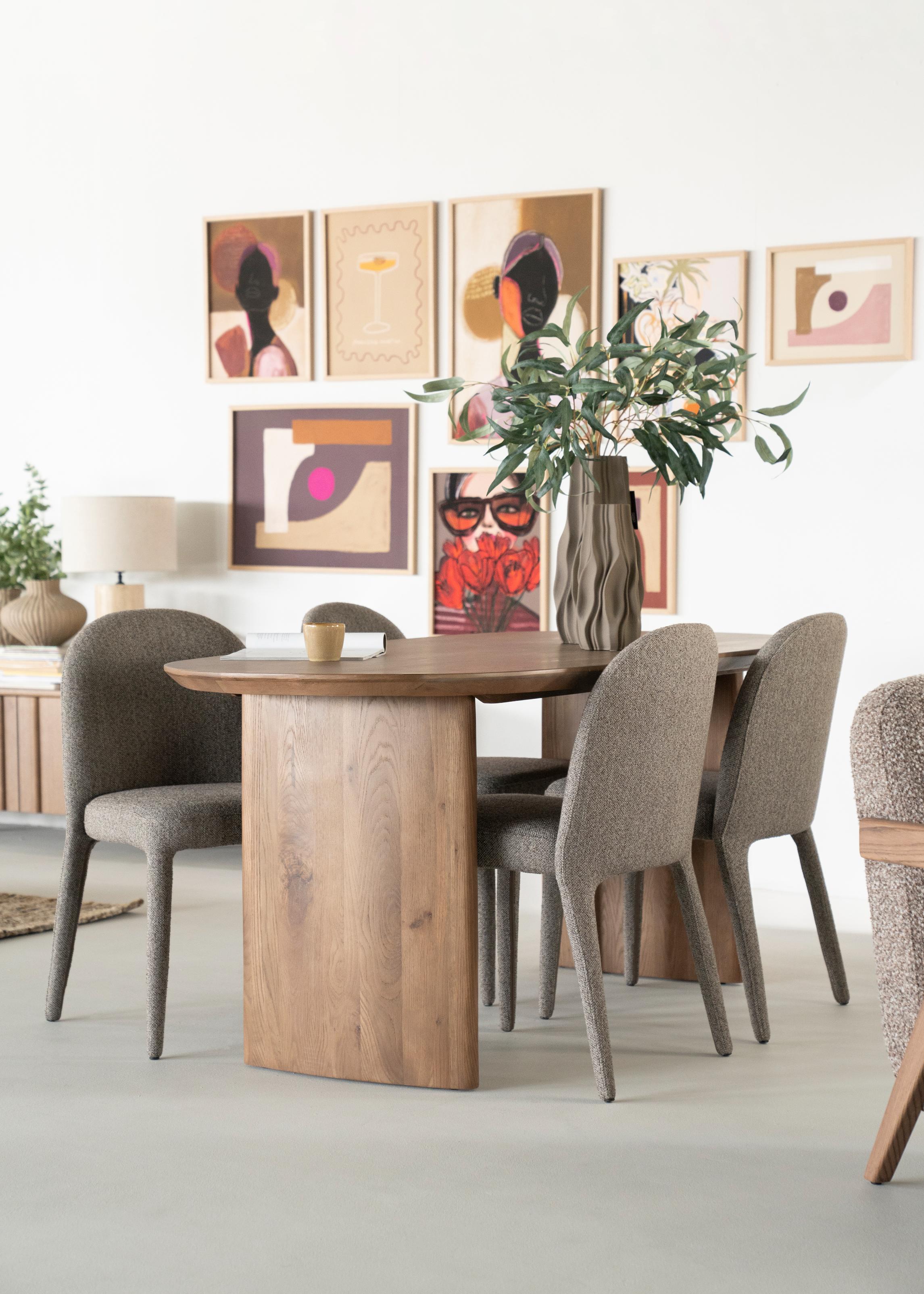 Oval table DEX dark oak wood