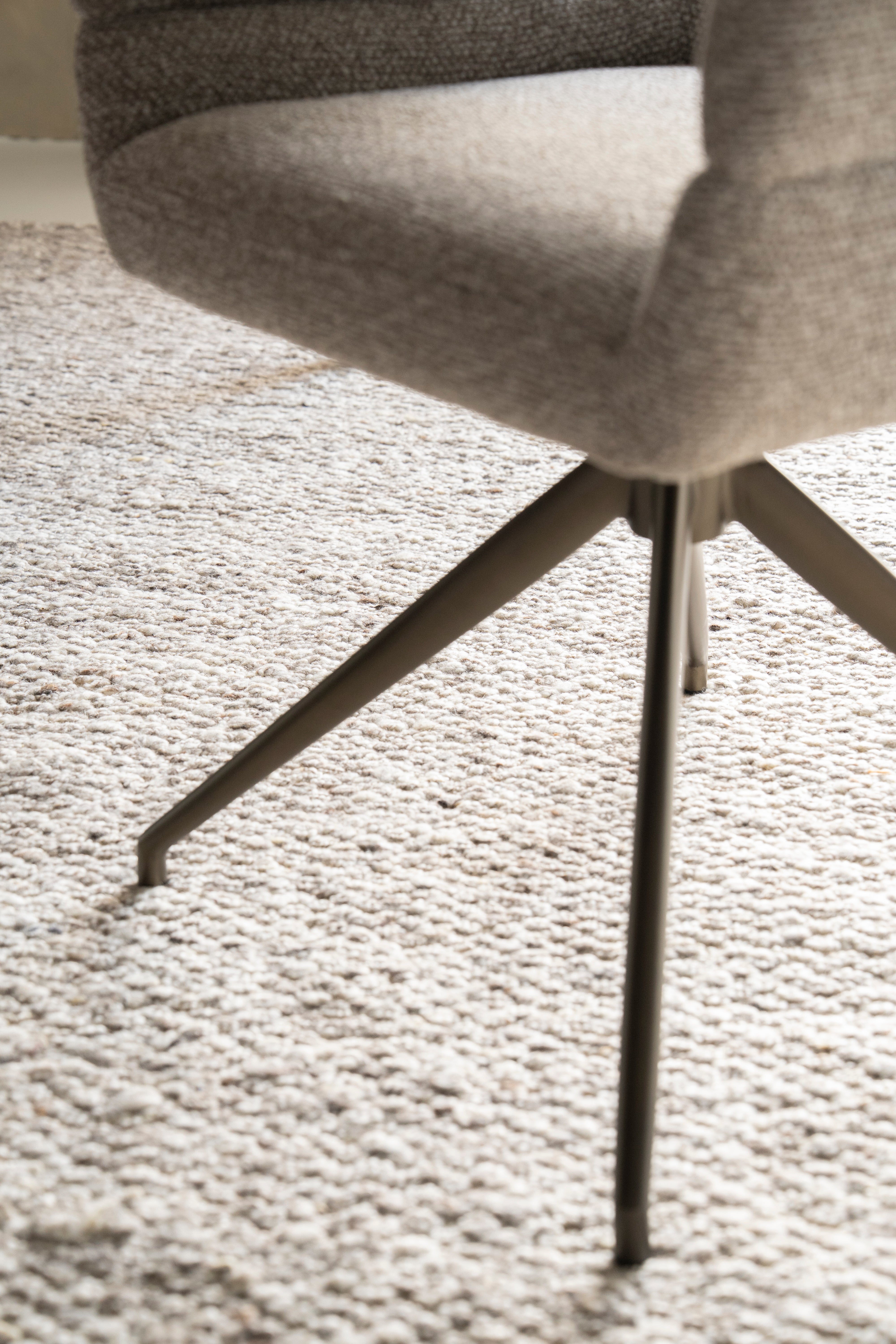 HAILEY taupe swivel chair with dark brown base