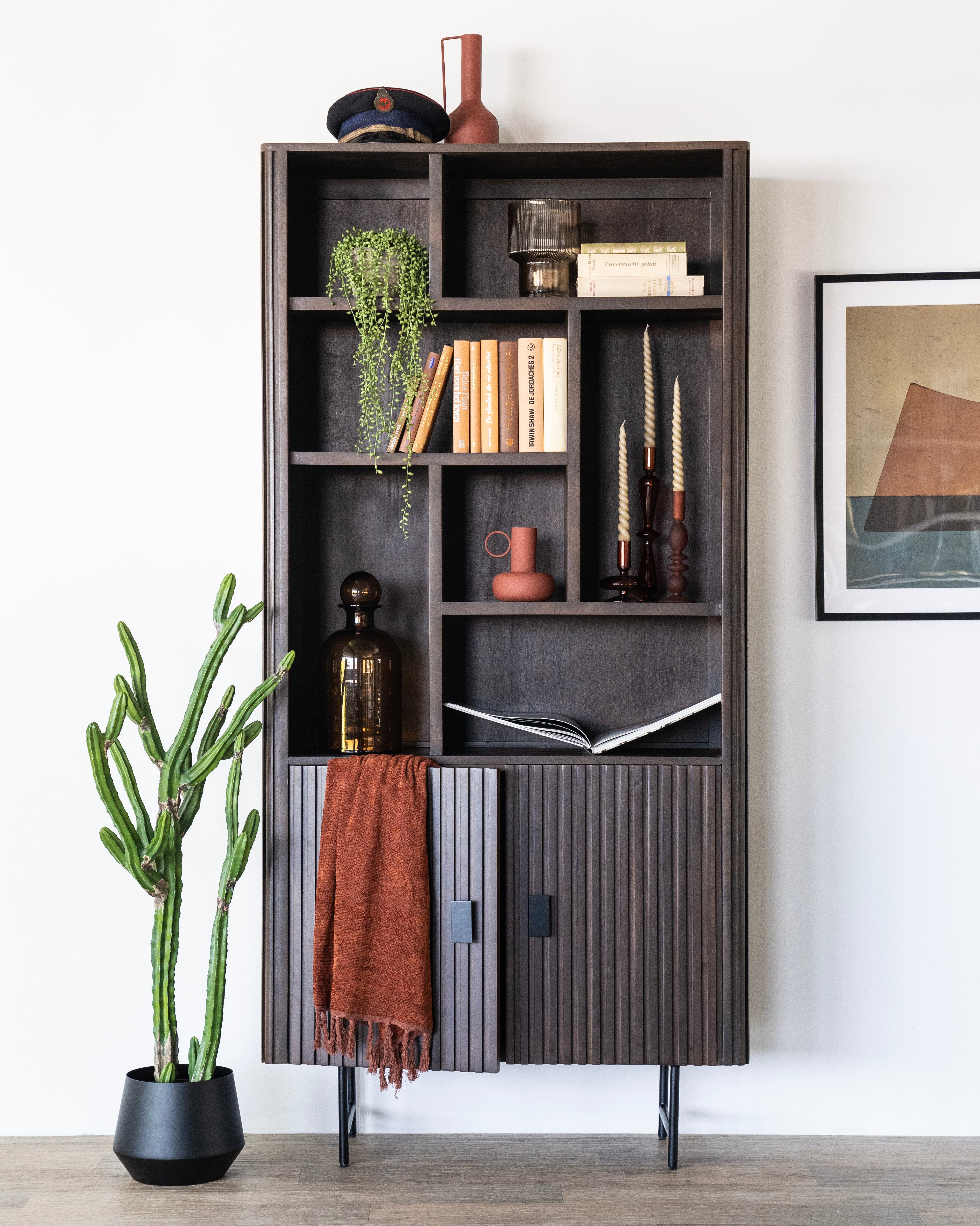 REMI Shelf dark brown mango wood