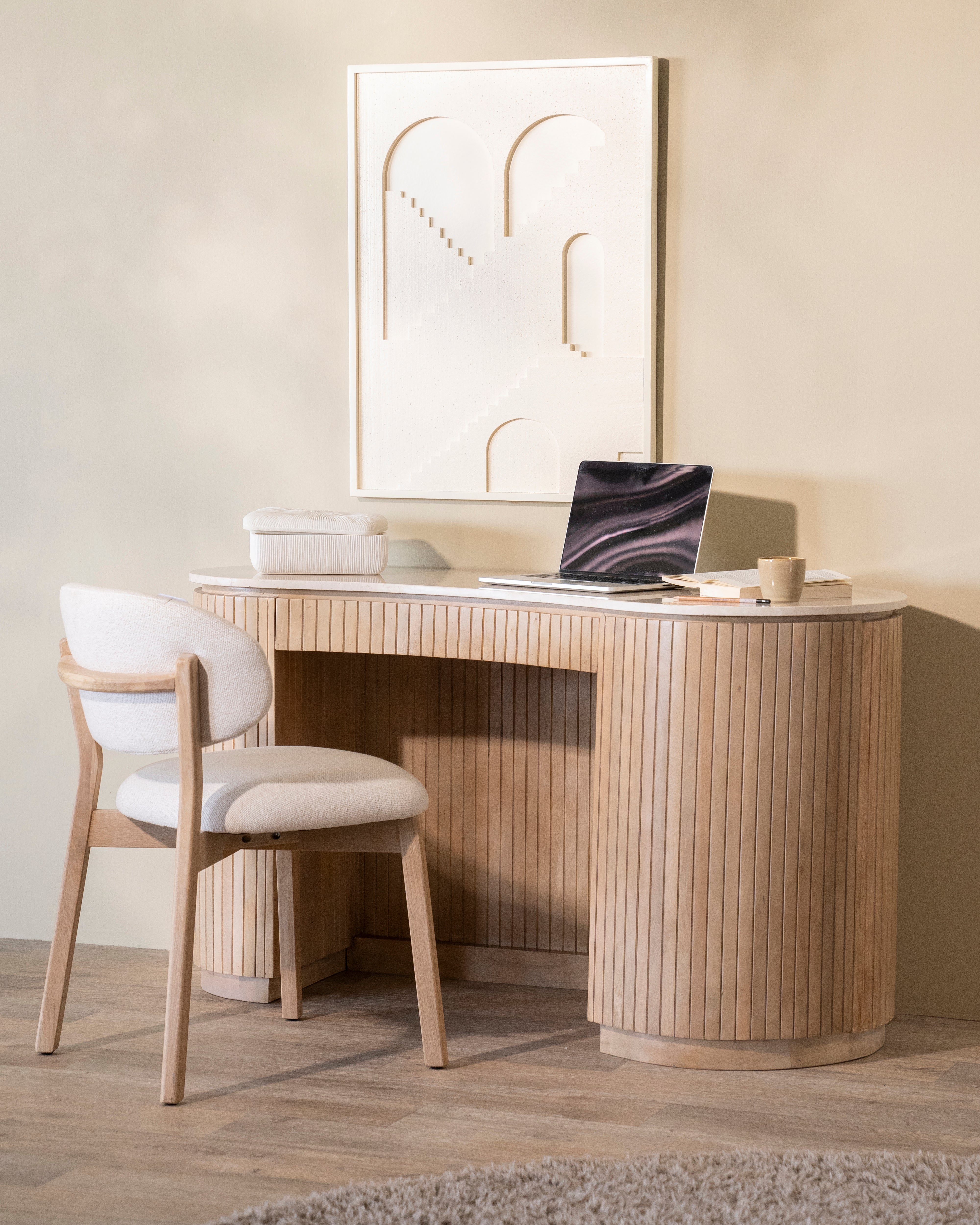 MIKKY Chair Beige with Oak Base