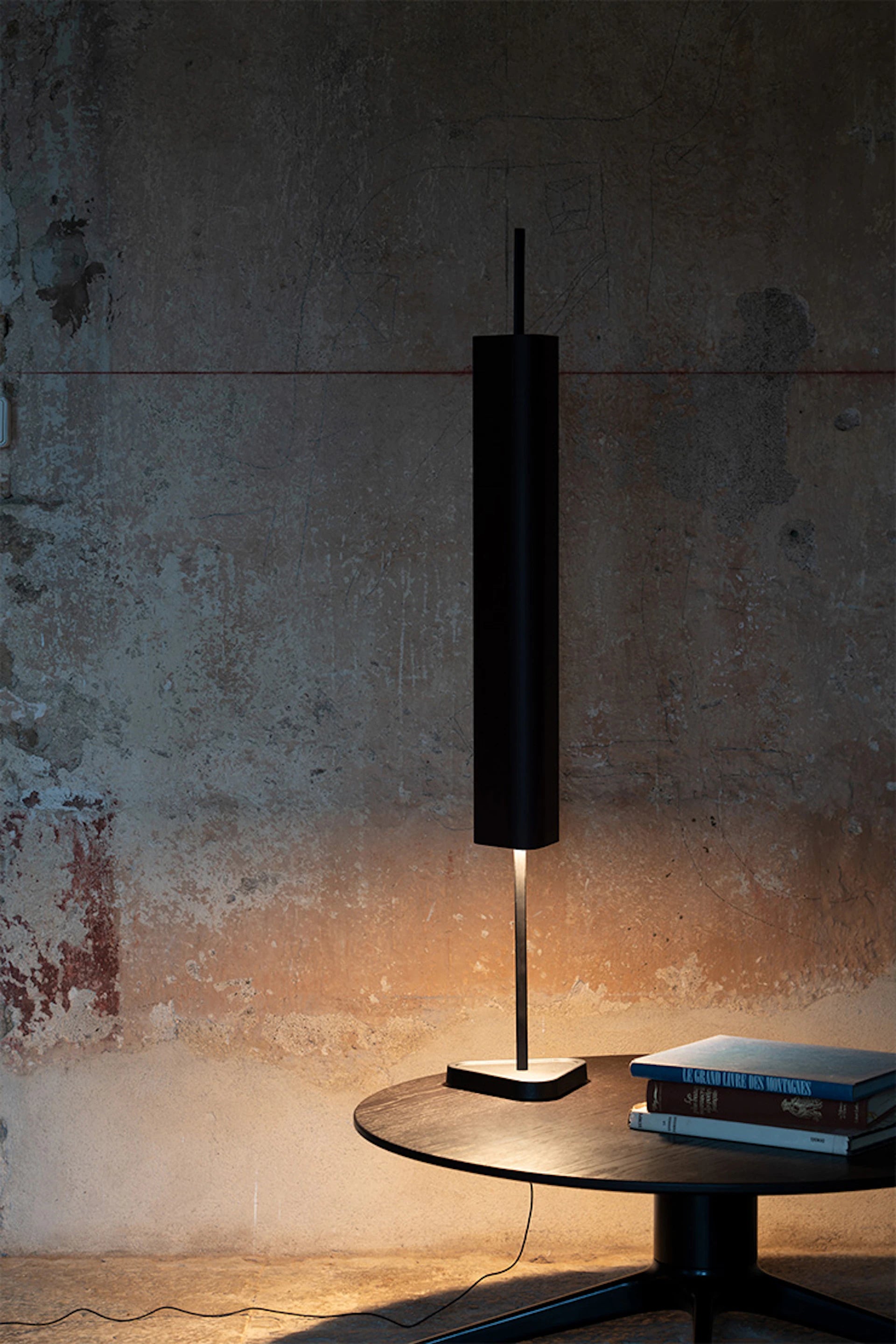 EMI Dark Blue Table Lamp with Black Base