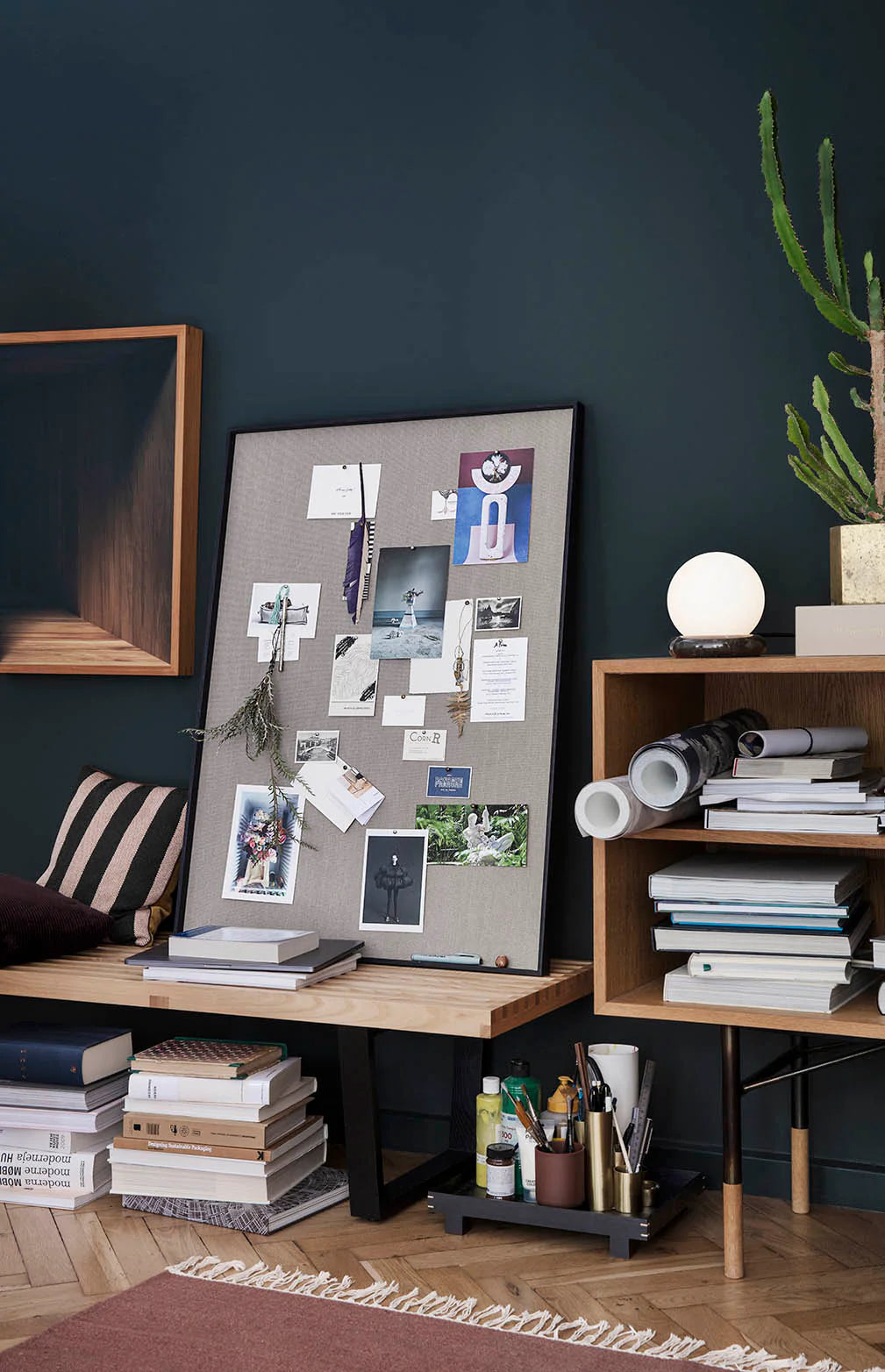 SCENERY PINBOARD cork board black ash wood