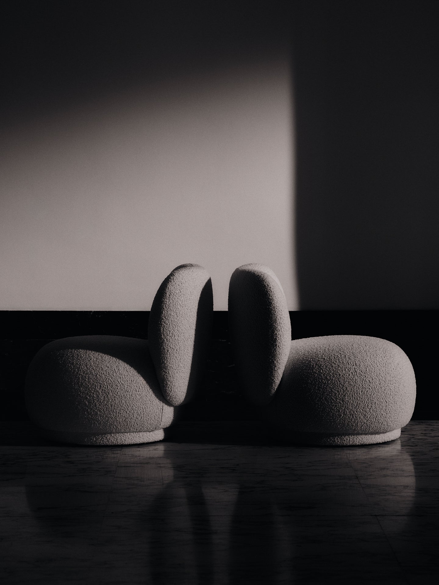 RICO PICCOLO LOUNGE Chair Nordic Bouclé broken white