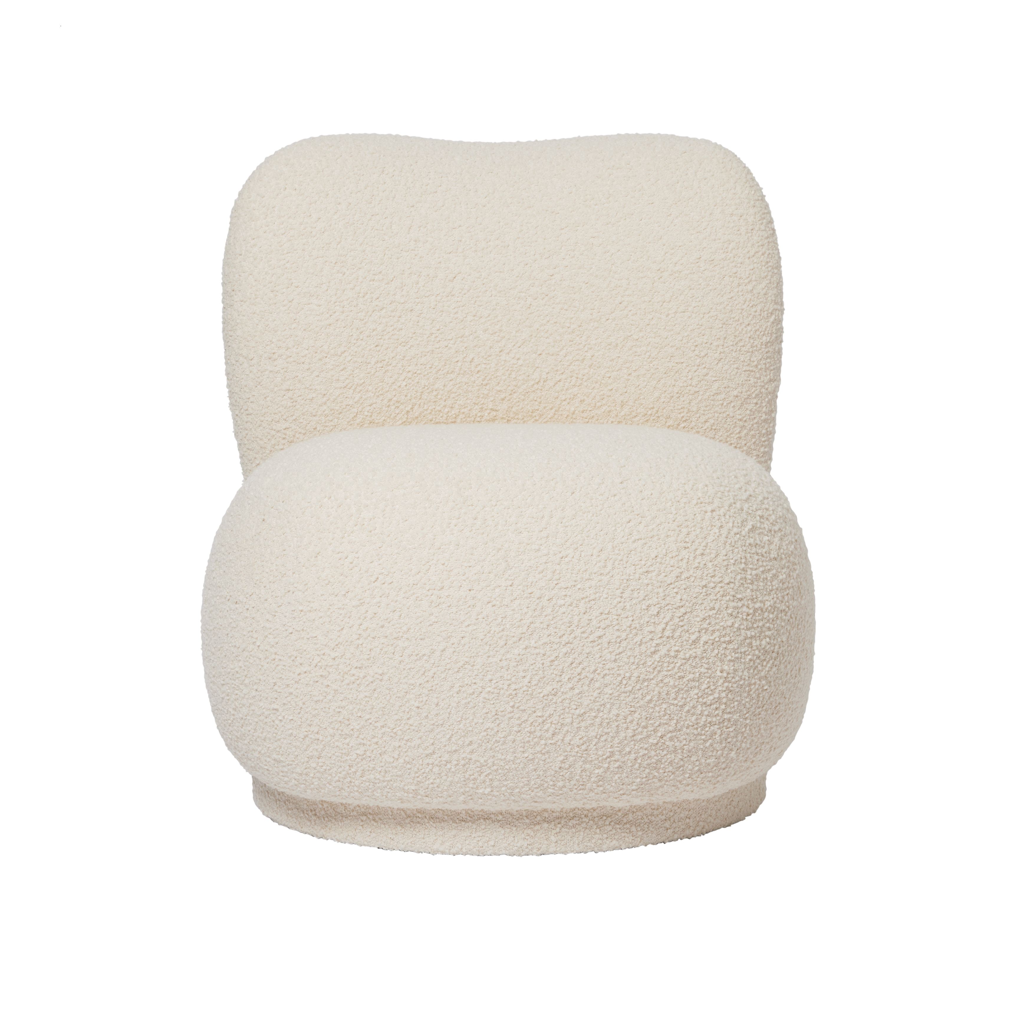 RICO PICCOLO LOUNGE Swivel Armchair Nordic Bouclé Broken White