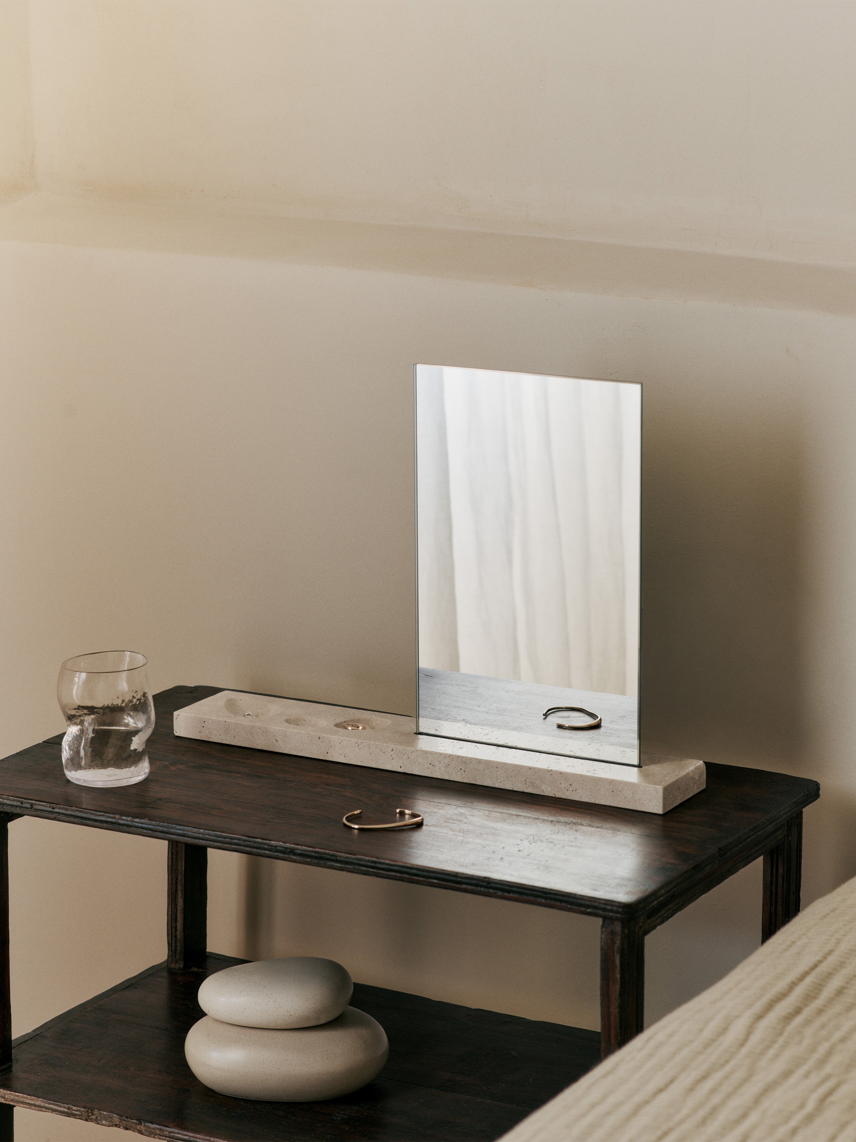 CASETA travertine table mirror