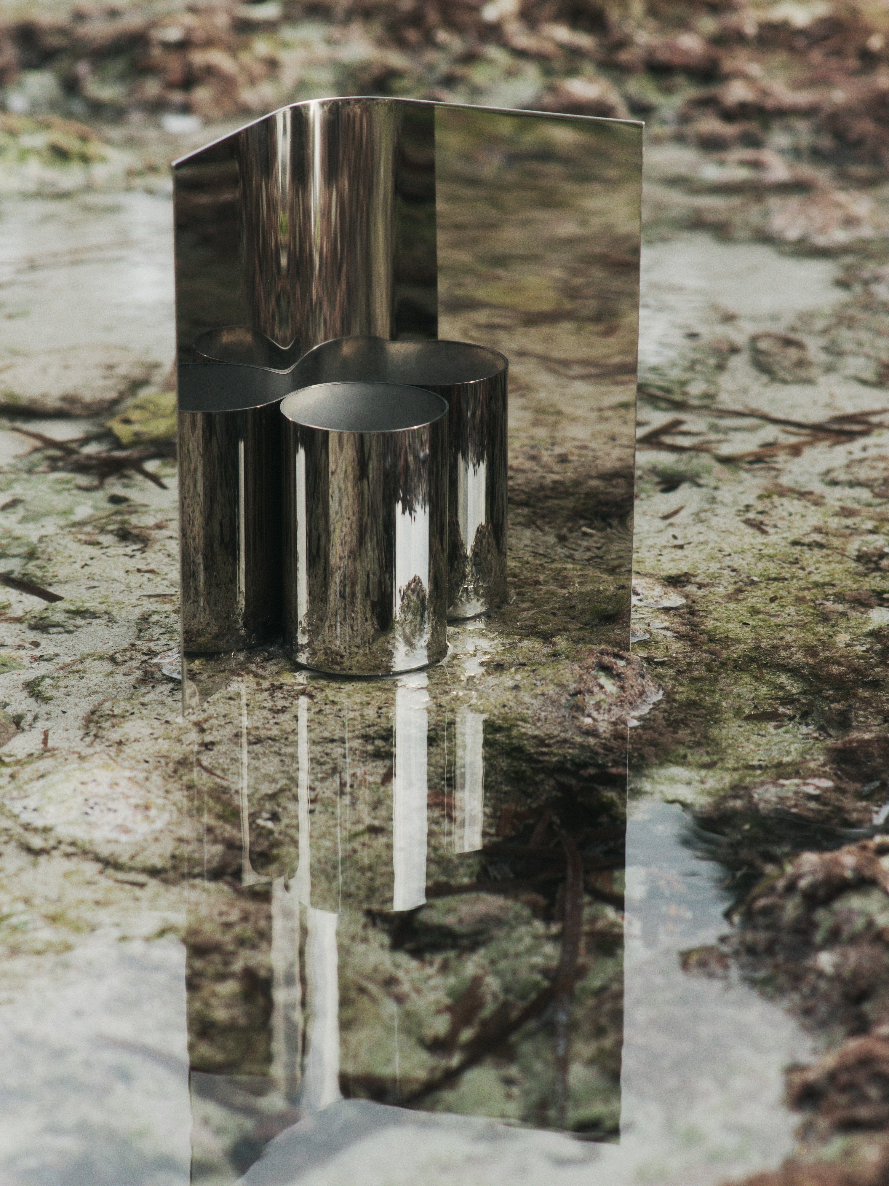 EDDY vase polished stainless steel