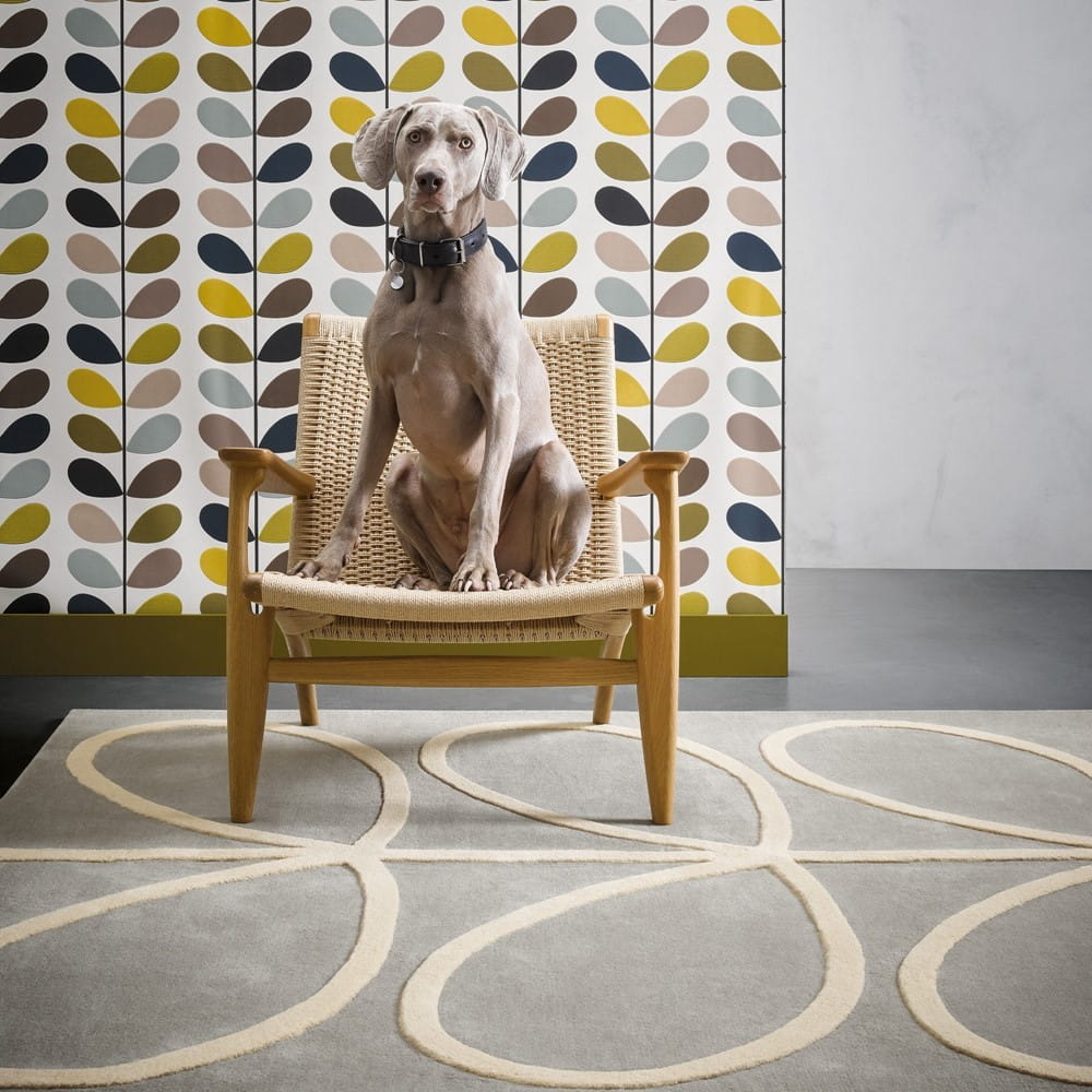 Teppich GIANT LINEAR STEM grau mit beige [Amelia]