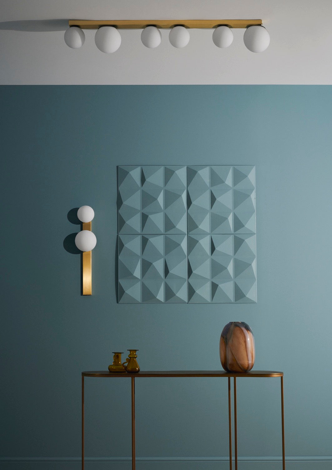 Six-point ceiling lamp GIGI brushed brass