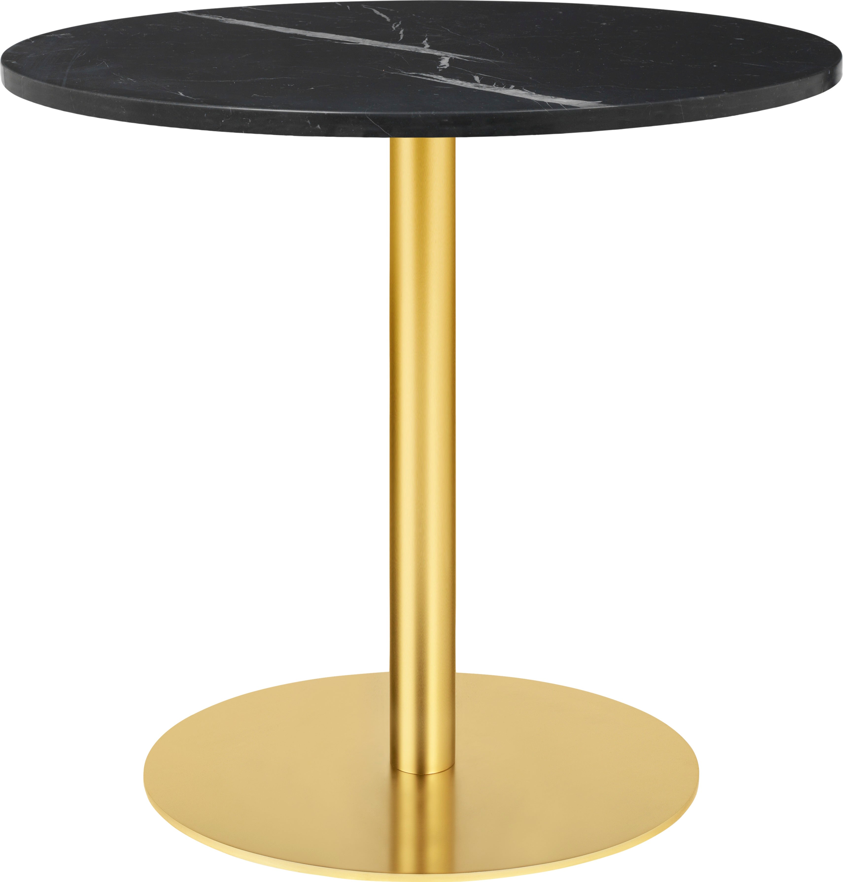 Round table 1.0 black marble with a gold base