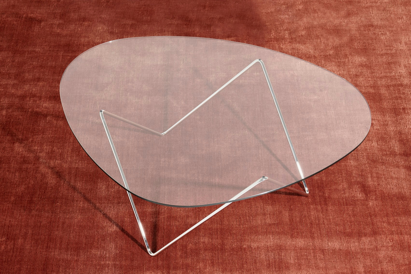 PEDRERA coffee table glass with chrome base