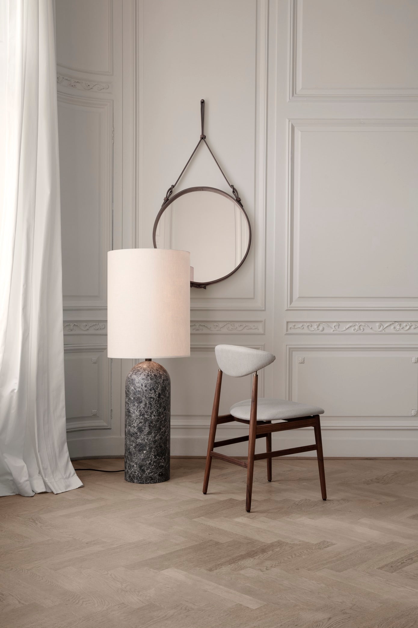 GRAVITY XL Floor Lamp White Marble