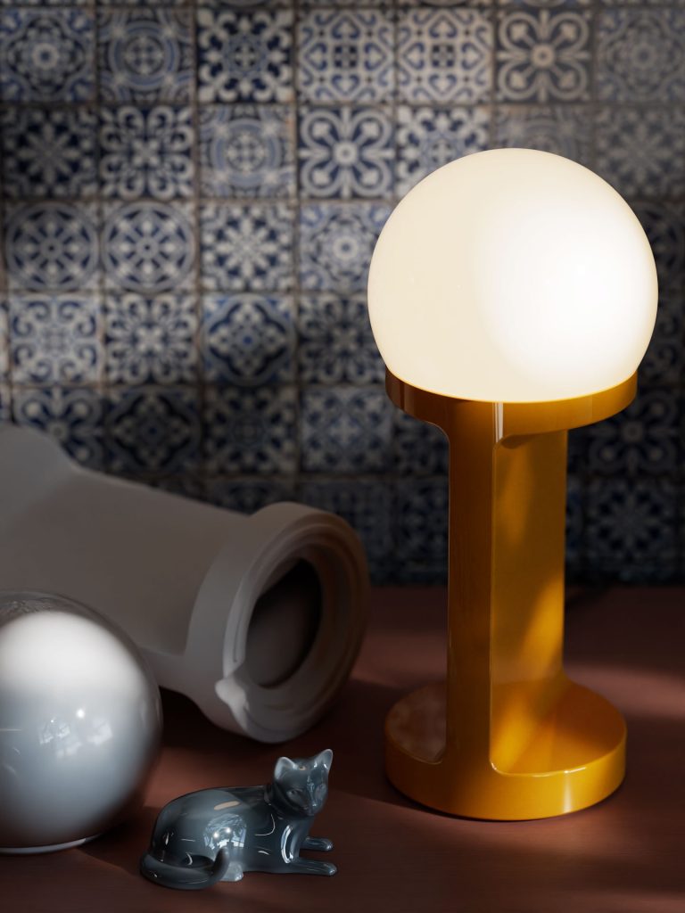 Keramik-Tischlampe HABEA gelb 