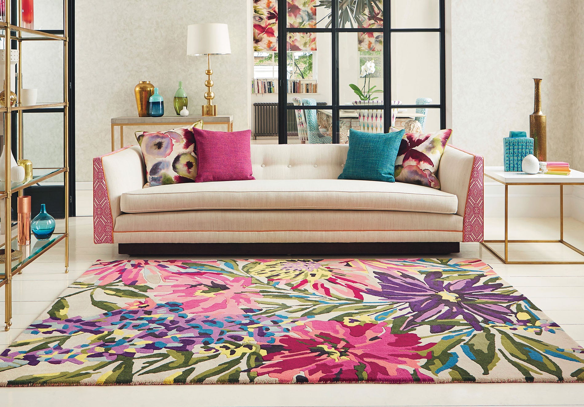 Floreale rug fuschia pink-purple