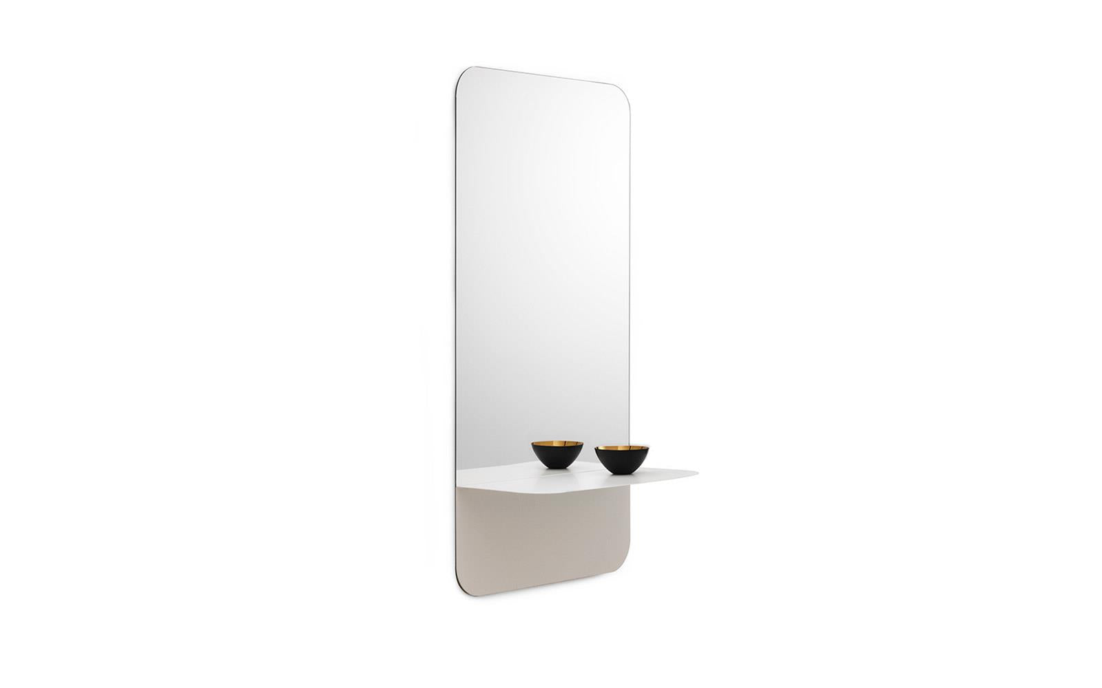 Spiegel mit Regal HORIZON VERTICAL weiß