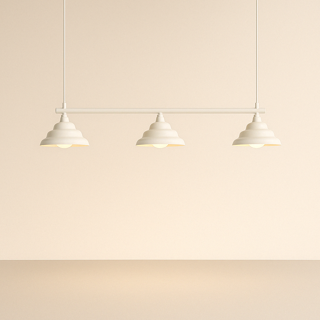 Hanging lamp wave cream trio