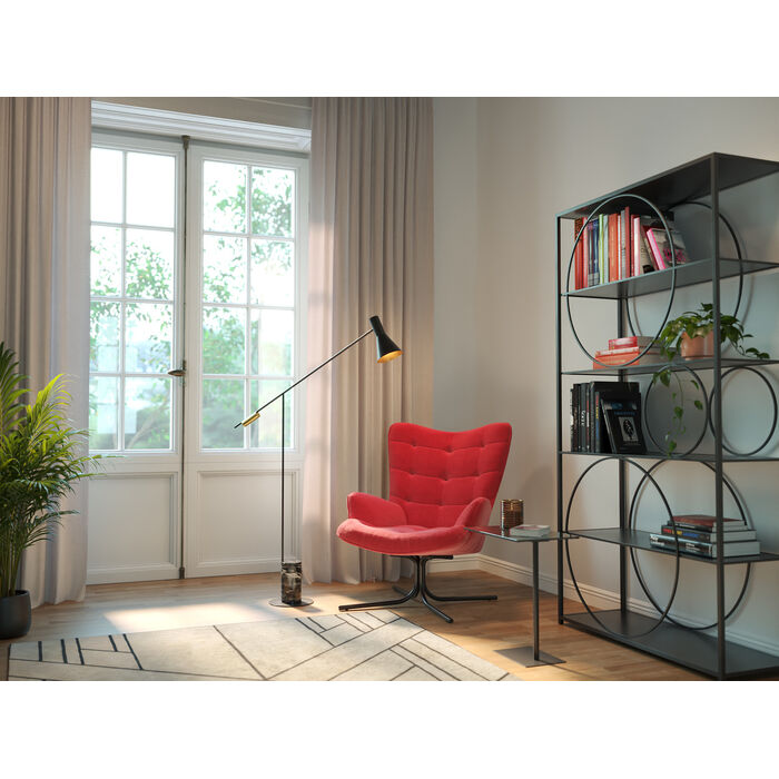 Oscar rotary armchair red velvet