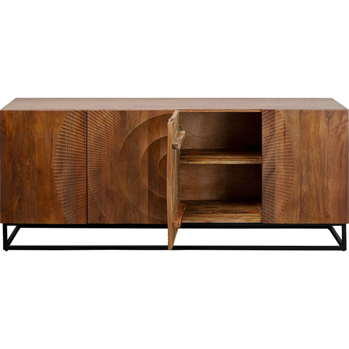 Madeira 4-door chest of drawers with black wood