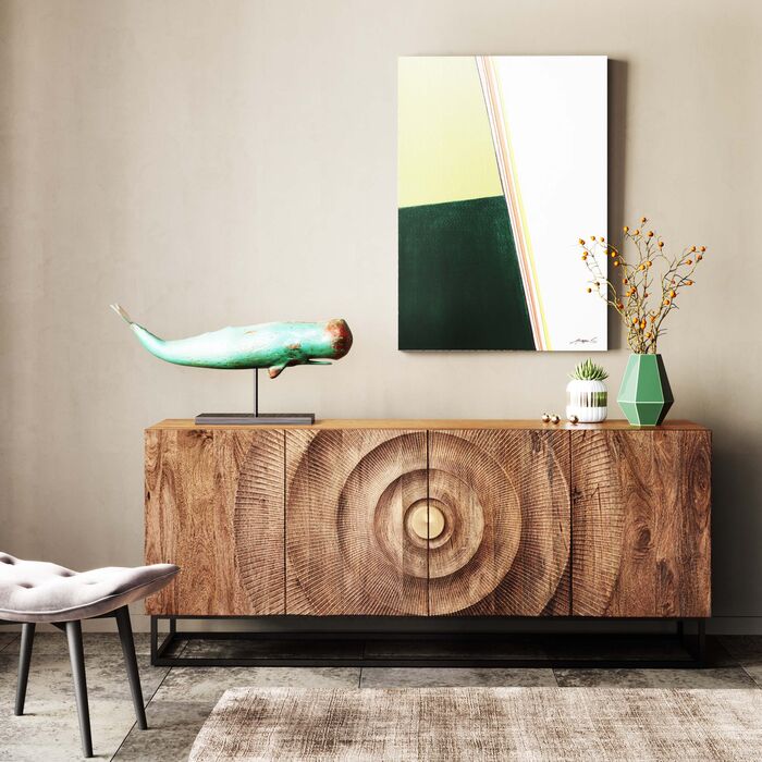 Madeira 4-door chest of drawers with black wood