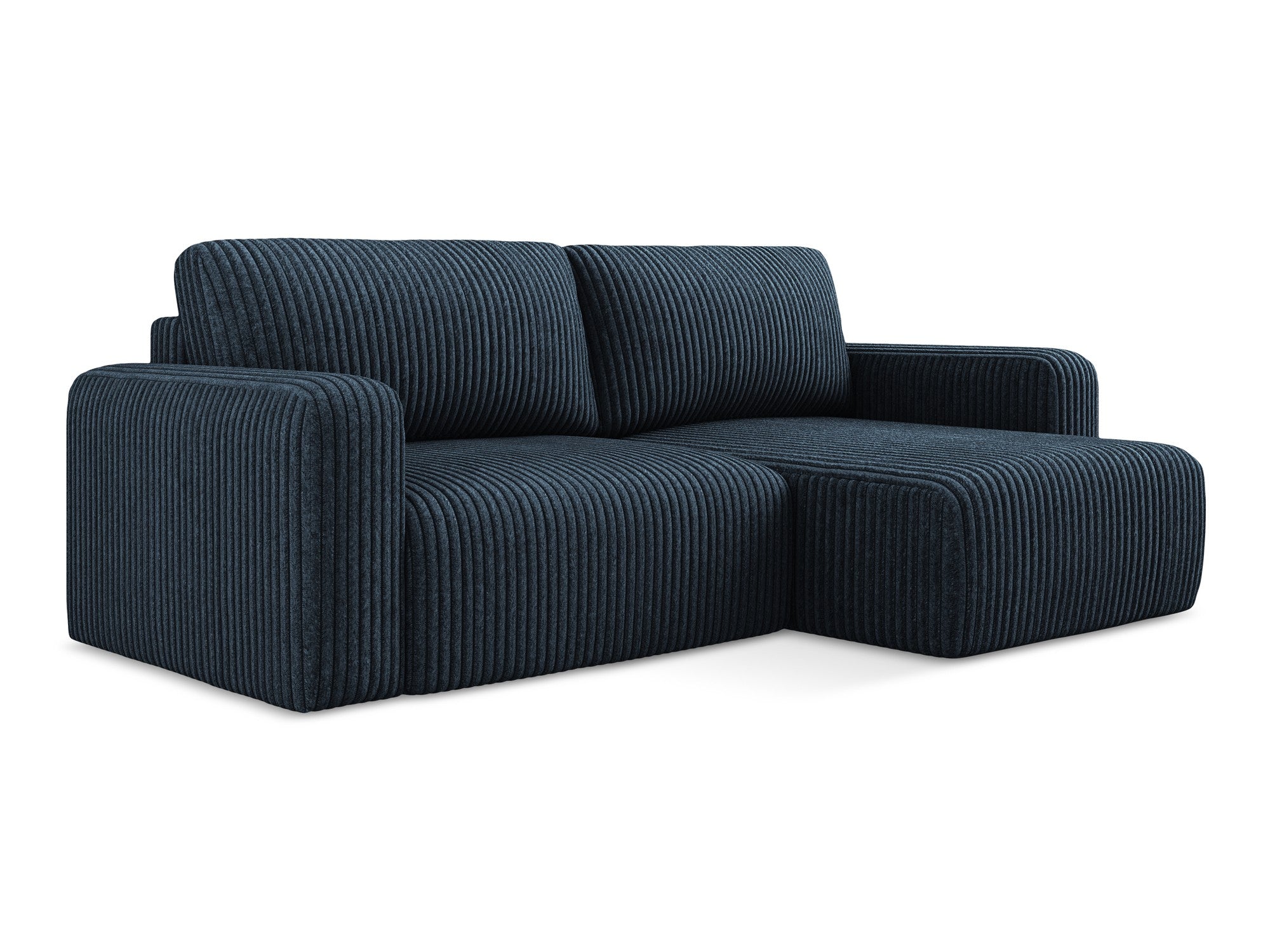 Right-facing corner sofa bed KONA royal blue corduroy