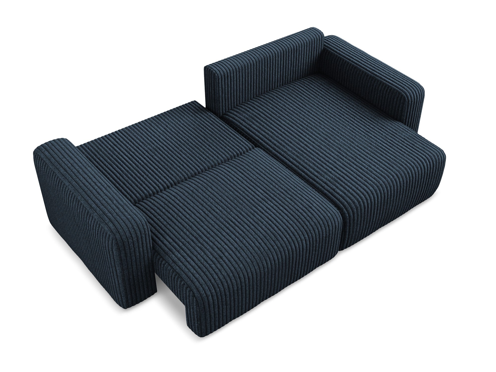 Right-facing corner sofa bed KONA royal blue corduroy