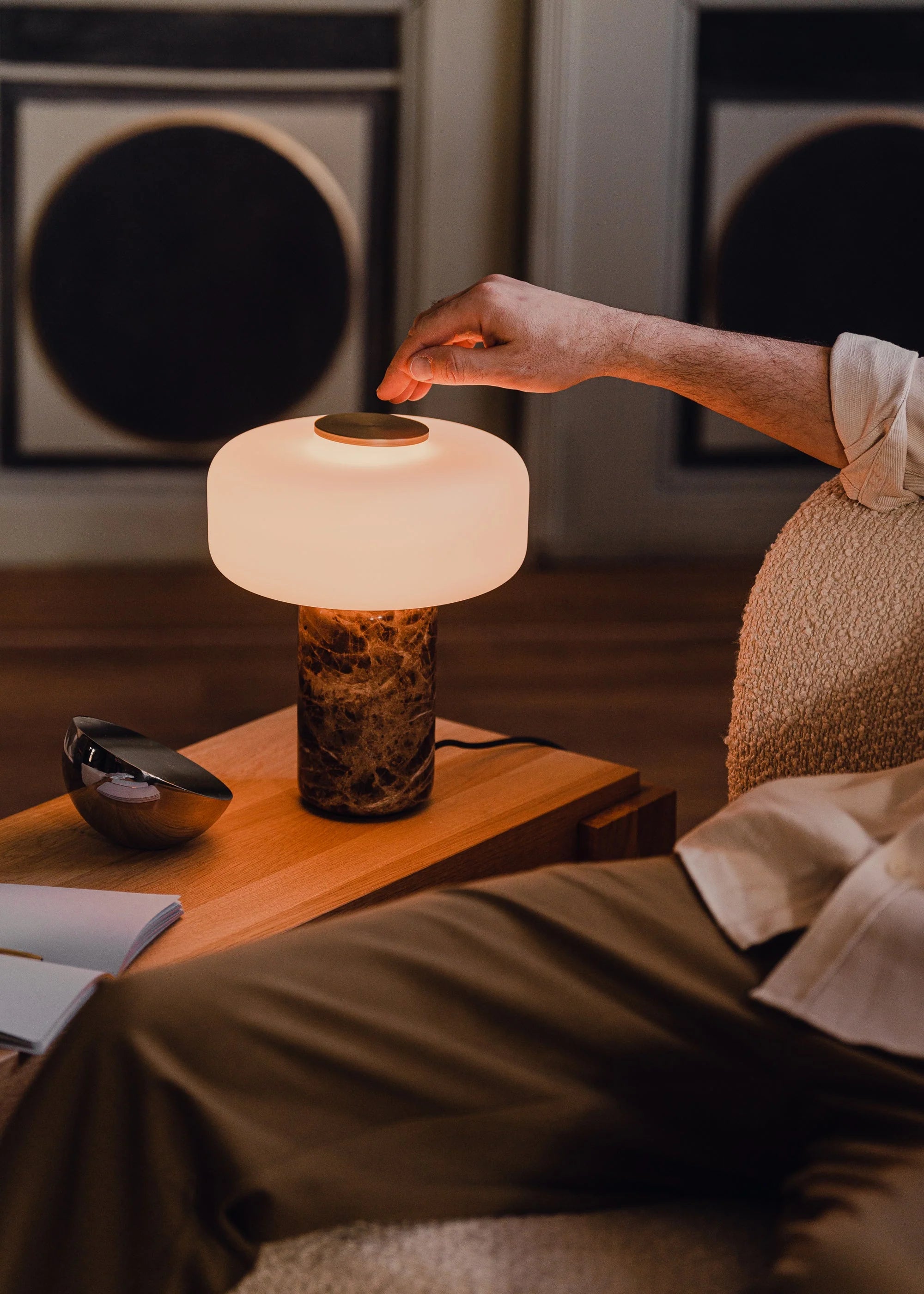 FONTE Table Lamp Brown Marble