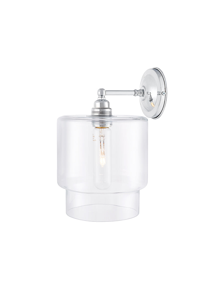 Wandleuchte LONGIS IV transparent mit glänzendem Chrom